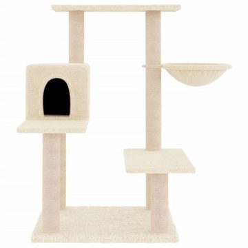 vidaXL Kratzbaum Kratzbaum mit Sisal-Kratzsäulen Creme 82,5 cm Katze Spielplatz Beschäf