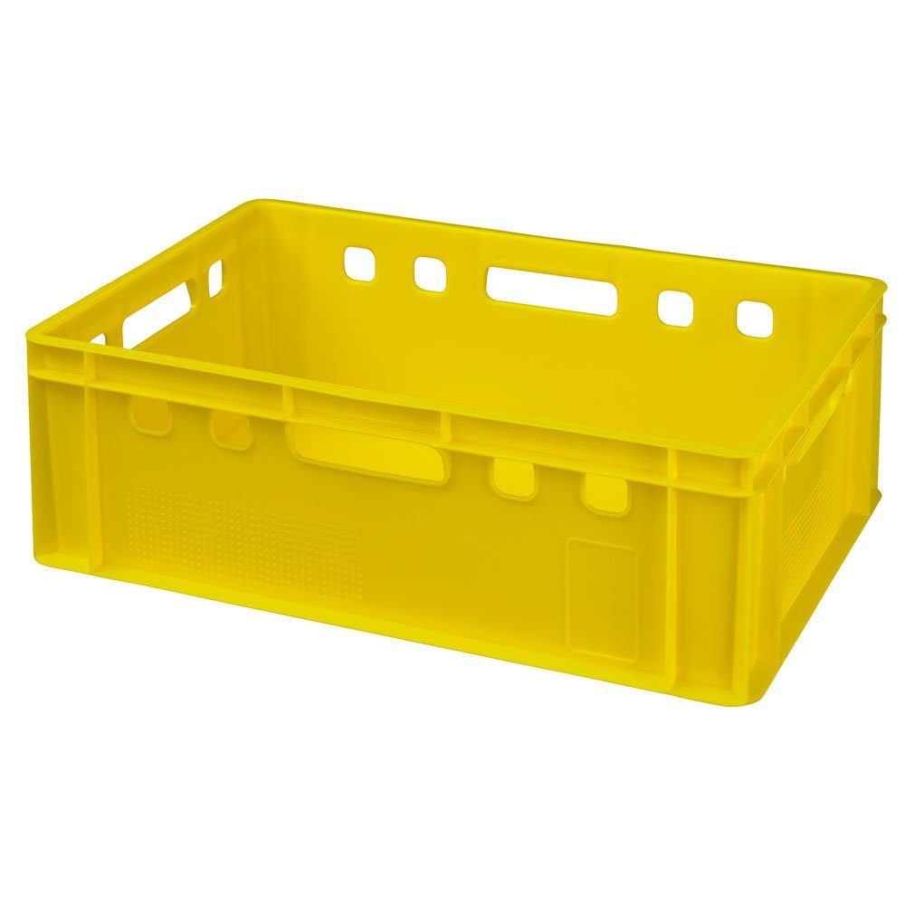 Logiplast Allzweckkiste Eurokisten E2 Metzgerkiste Gelb (Spar-Set, 5 Stück), Lebensmittelecht, stapelbar, widerstandsfähig, langlebig