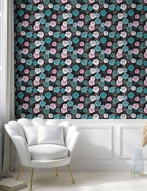Abakuhaus Vinyltapete selbstklebendes Wohnzimmer Küchenakzent, Rosen Romantische Blumenmuster