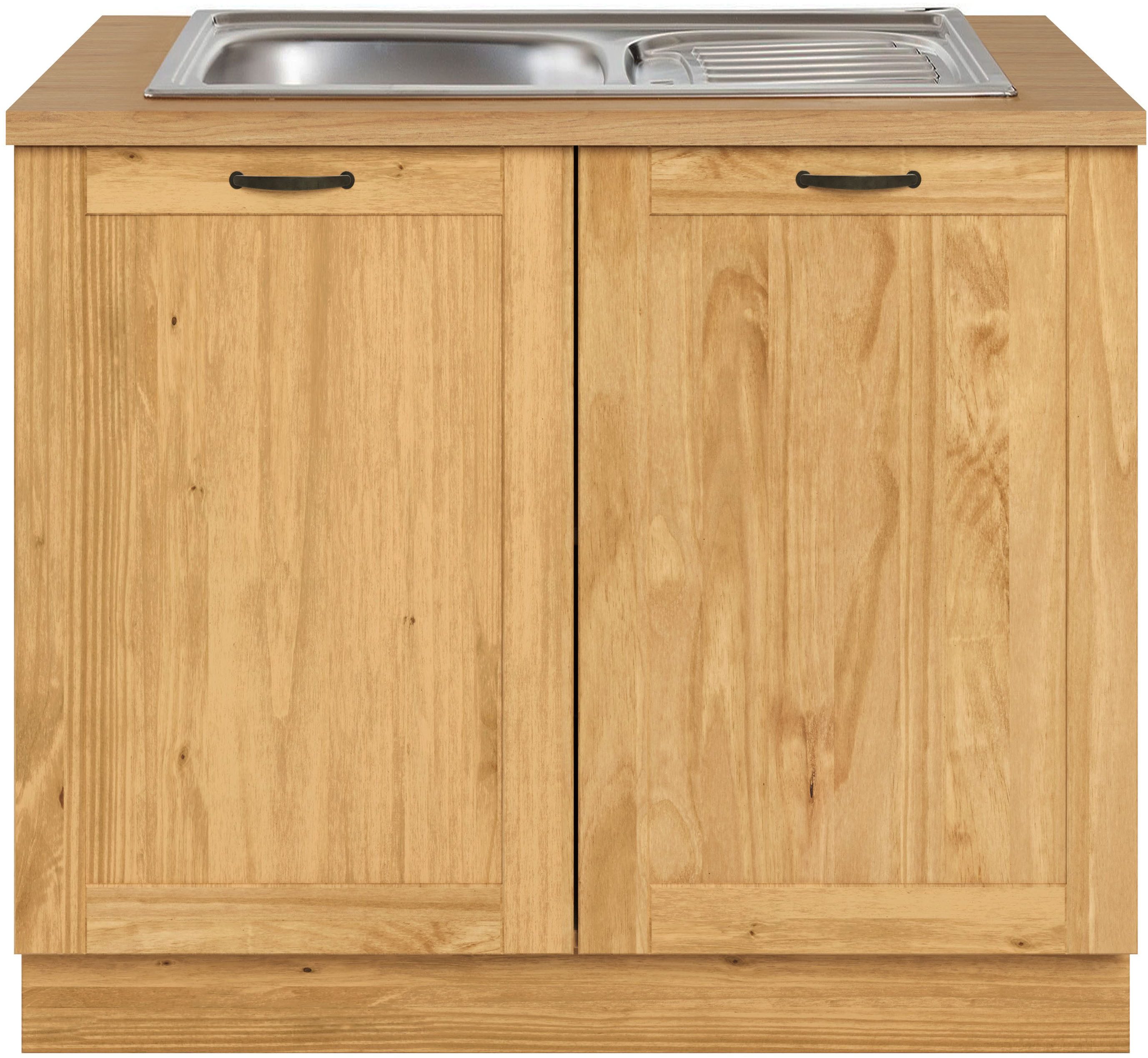 Home affaire Spülenschrank Teramo Breite 100 cm, inkl. Einbauspülbecken