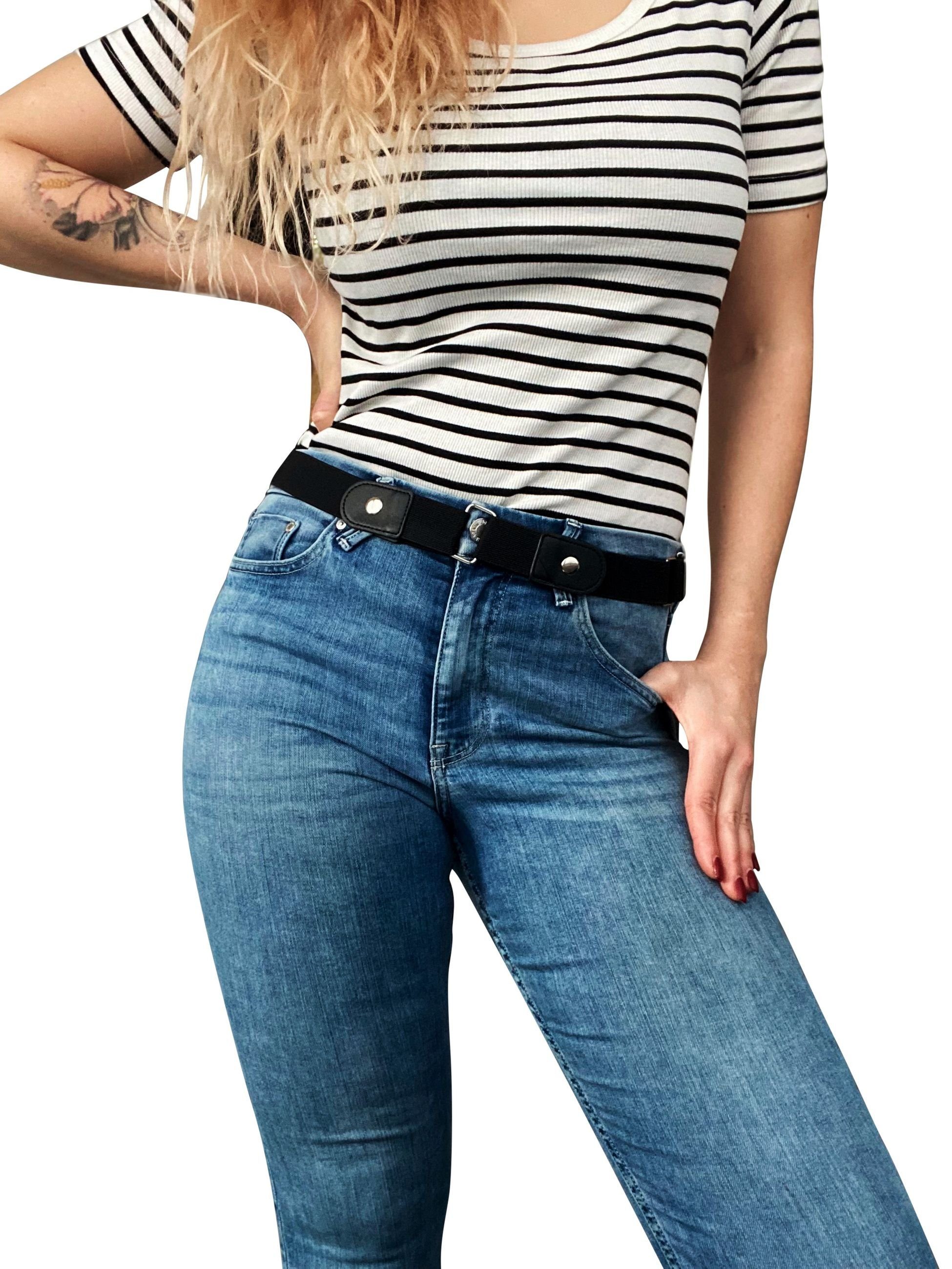 FRONHOFER Stretchgürtel 18829 (1-St) FRONHOFER Stretchgürtel zum Einziehen in die Jeans ohne Schnalle