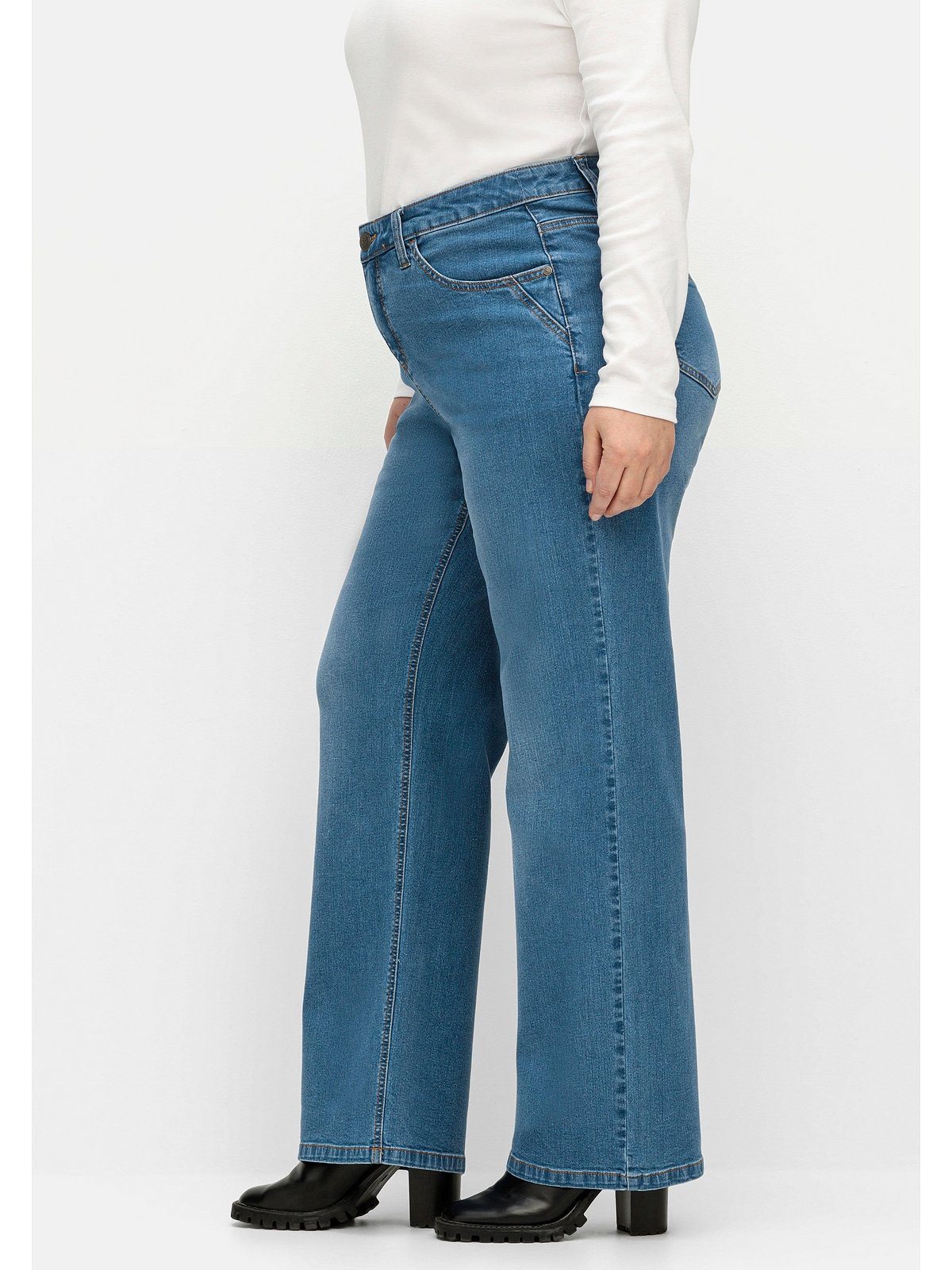 Waden kräftige Große Jeans Denim Weite und Oberschenkel ELLA für Sheego blue Größen