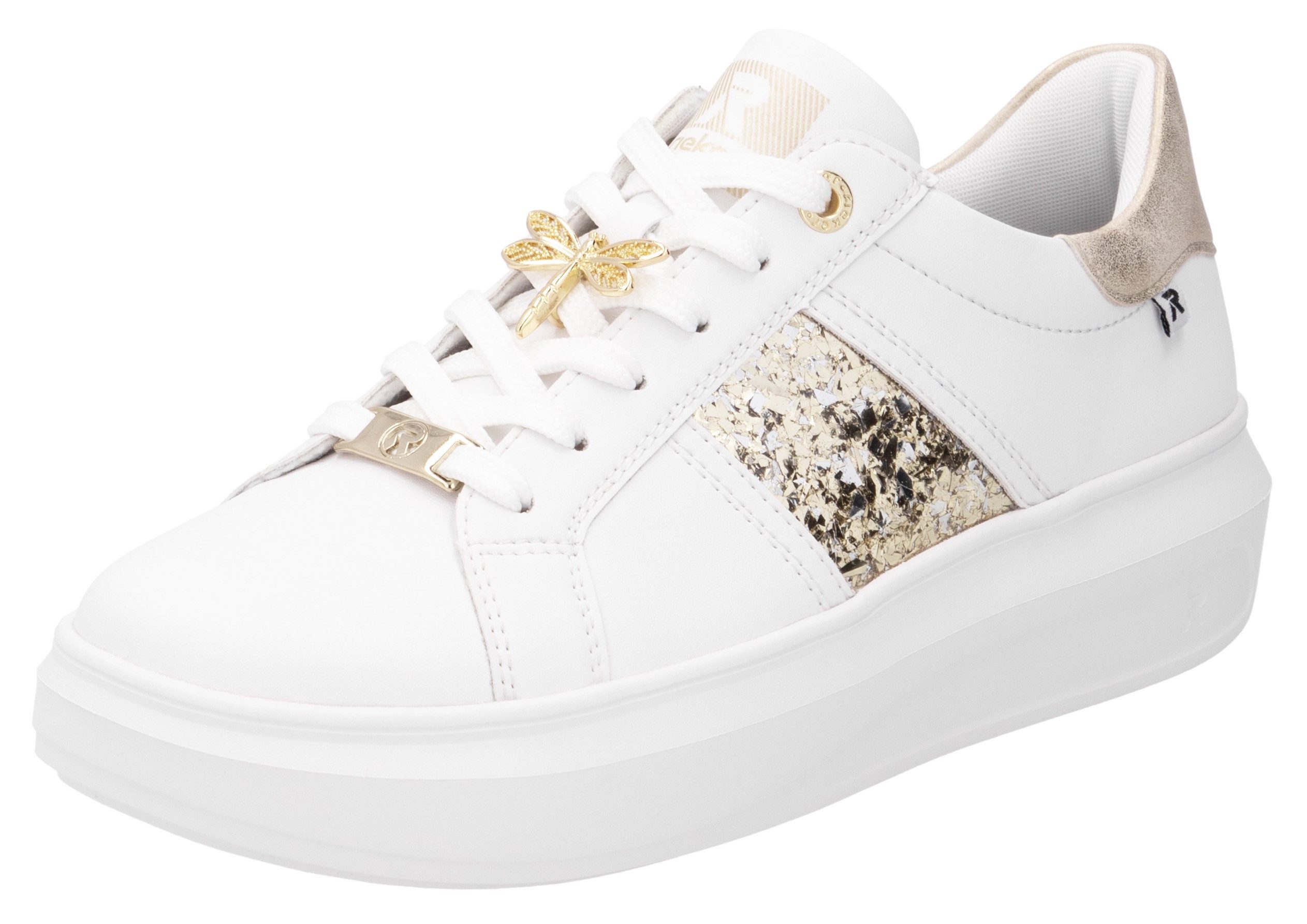 RIEKER Sport Plateausneaker mit stylischen Metallic-Details, Freizeitschuh, günstig online kaufen