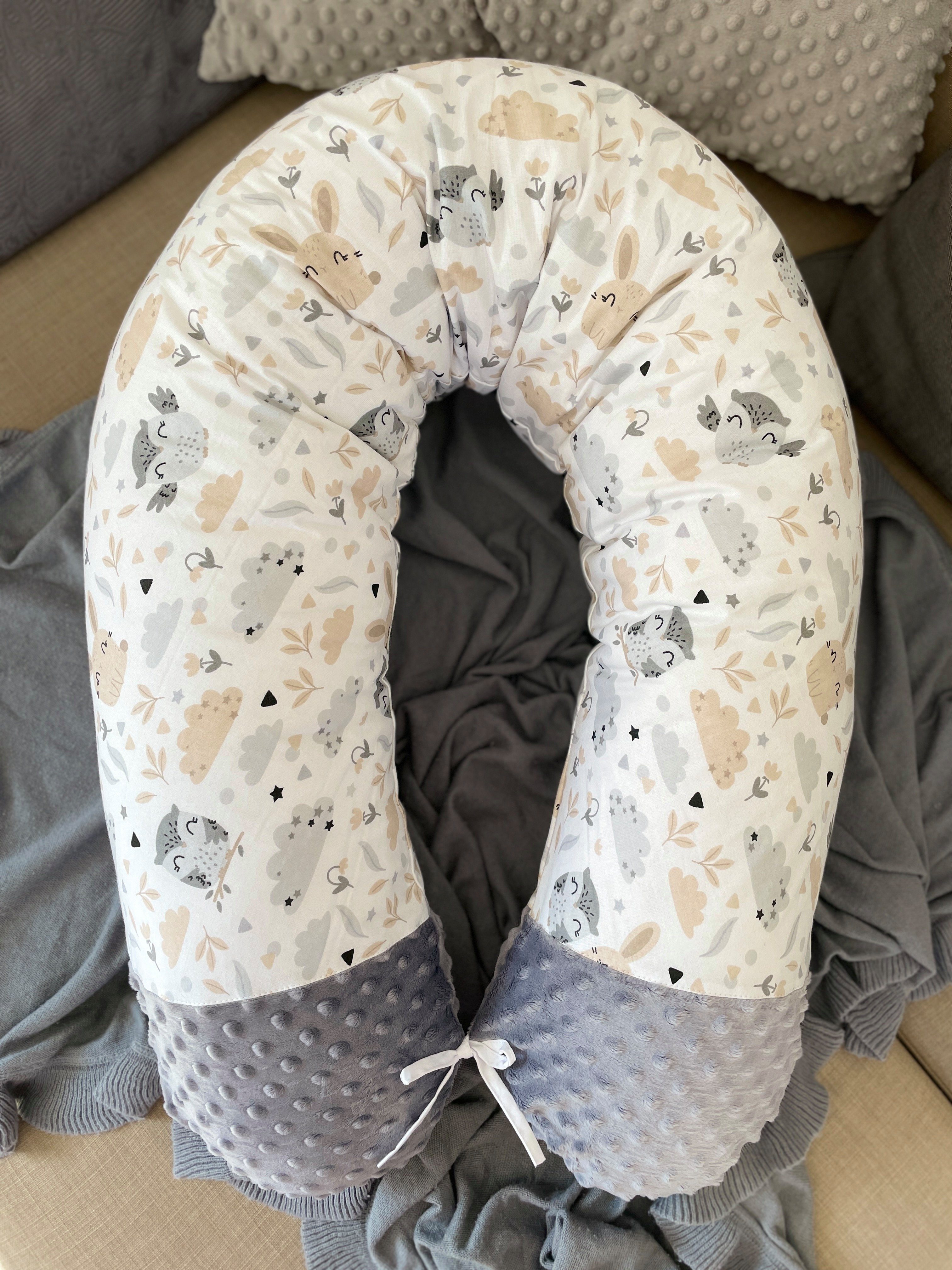 Loolay Stillkissen MINKY Graphit/ HASE Beige Stillkissen Schwangerschaftski günstig online kaufen