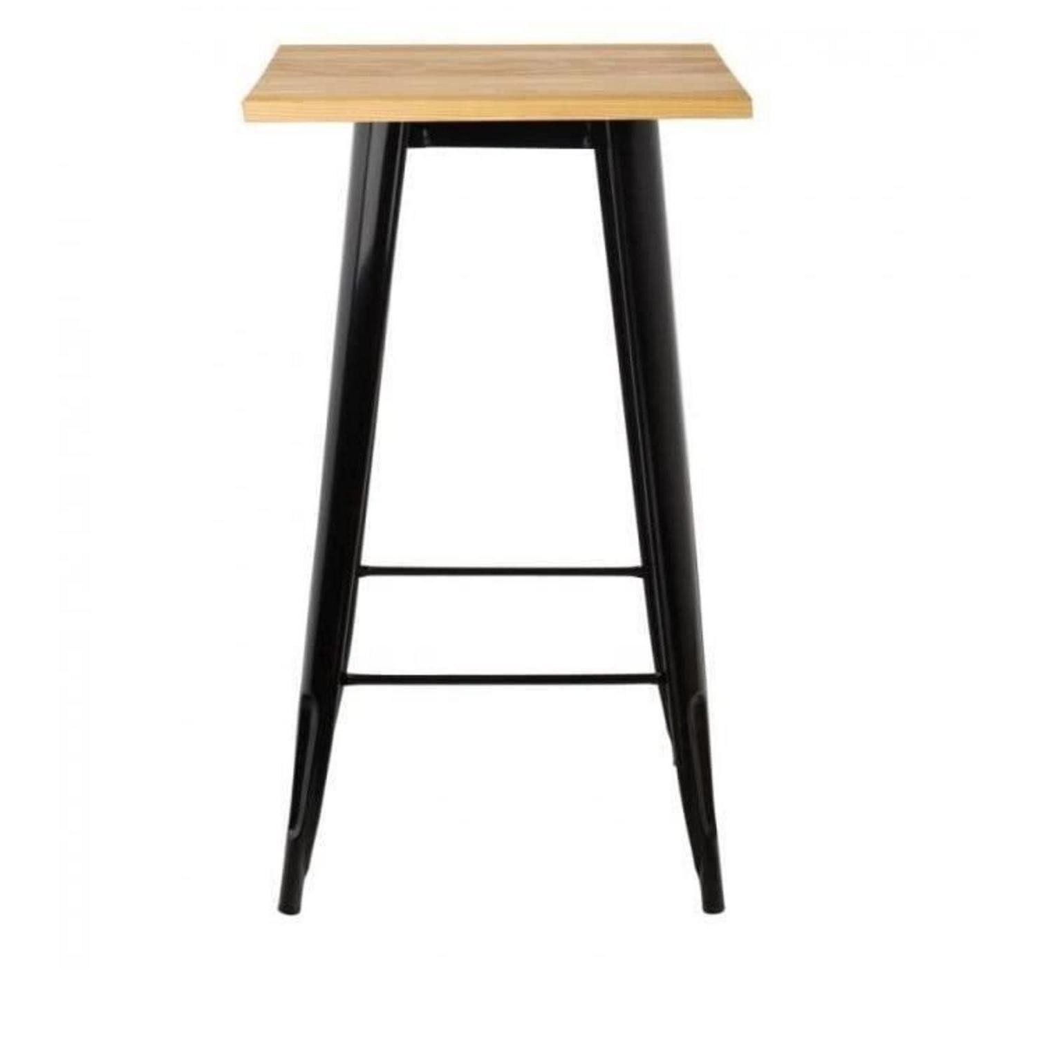 LuxusKollektion Bartisch Bartisch Holz Metall 60x60x110cm Holzfarben (1-St)