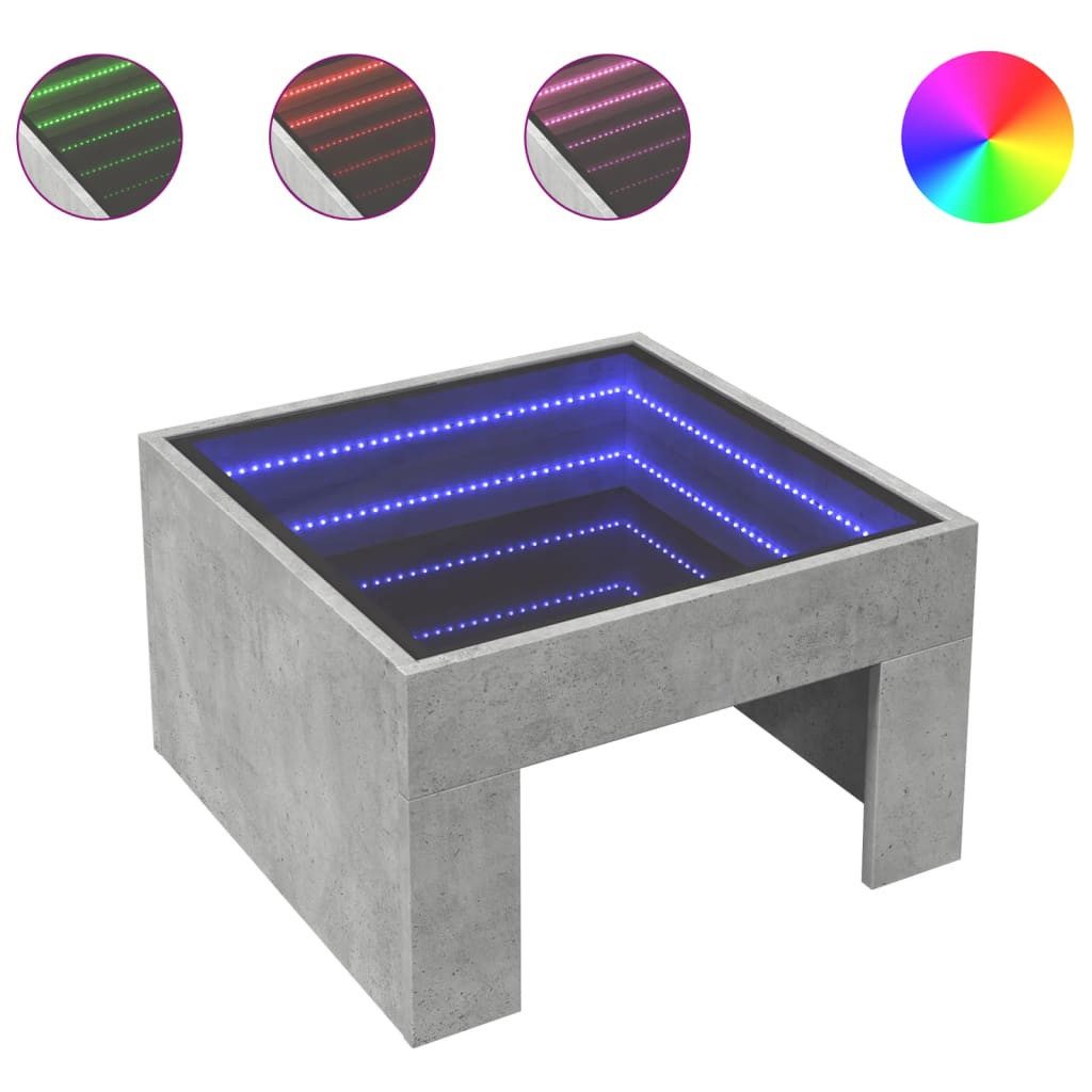 vidaXL Couchtisch Couchtisch mit Infinity-LED Betongrau günstig online kaufen