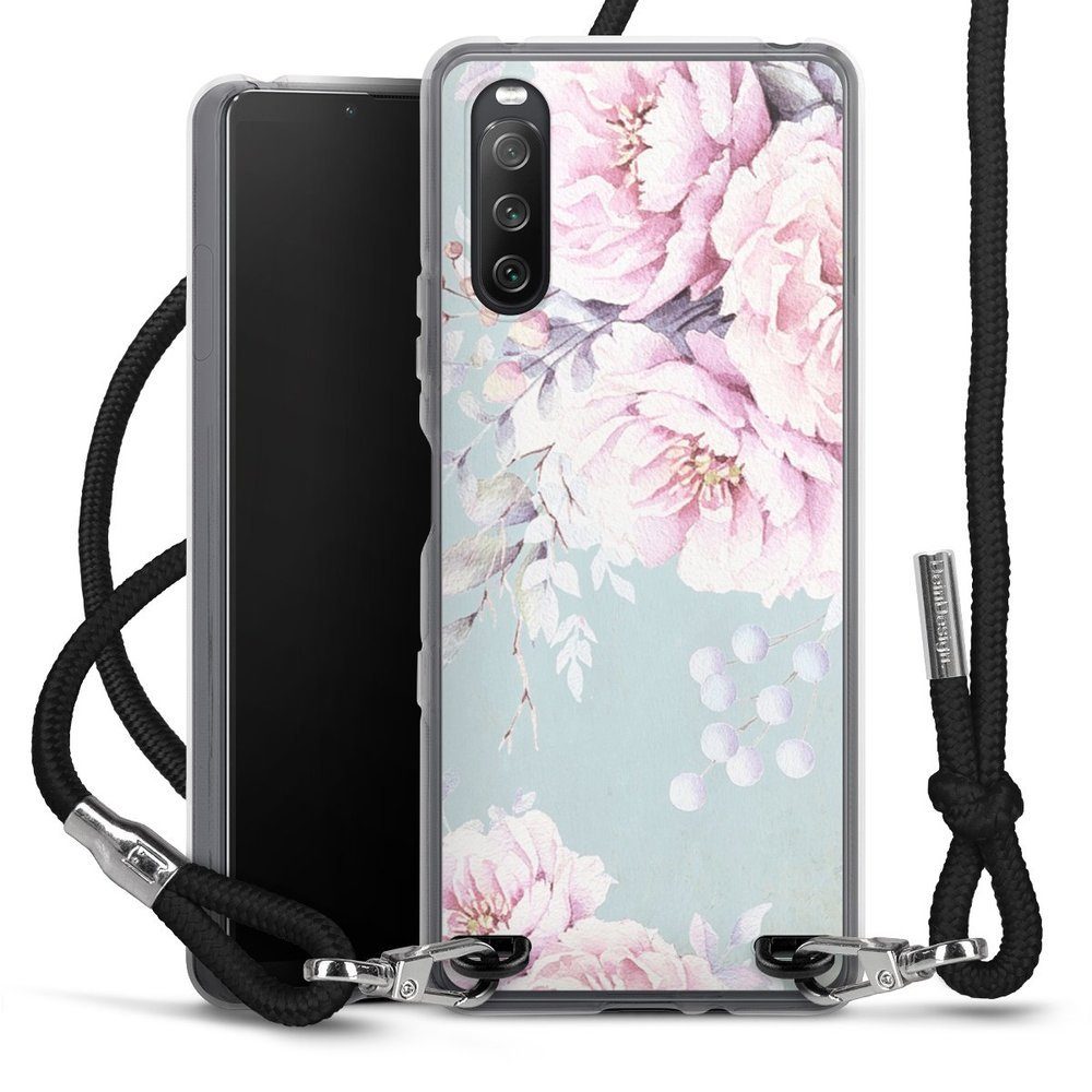 DeinDesign Handyhülle Blume Pastell Wasserfarbe Watercolour Flower, Sony Xperia 10 III Handykette Hülle mit Band Case zum Umhängen