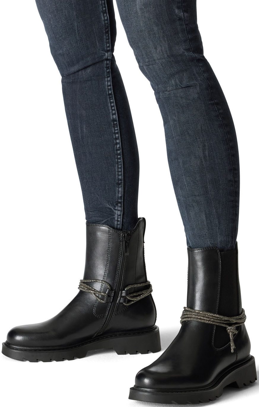 Tamaris Chelseaboots, Blockabsatz, Stiefelette mit funkelnden günstig online kaufen
