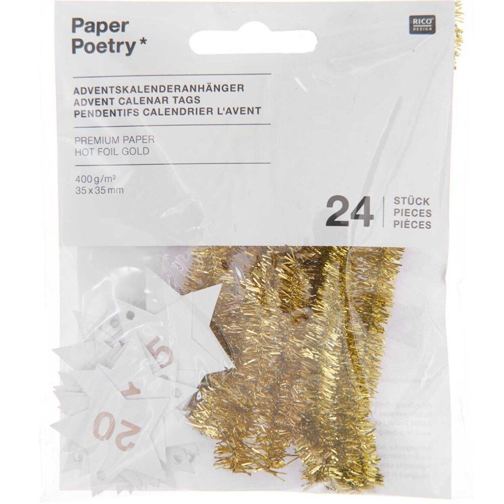 Adventskalender Anhänger für Adventskalender, weiß FSC MIX