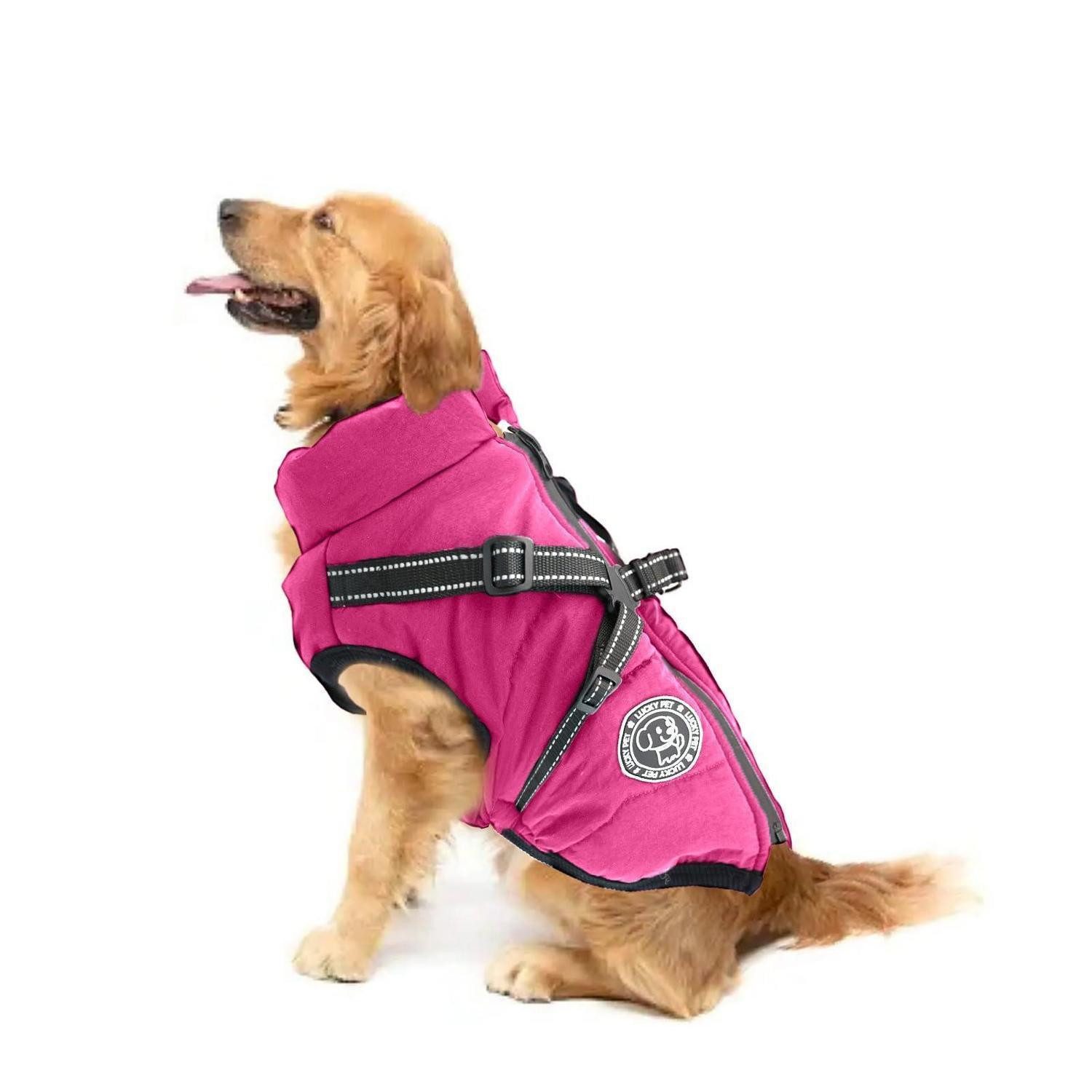 LuxusKollektion Hundejacke Hundemantel m. Geschirr Rosa Gr. M