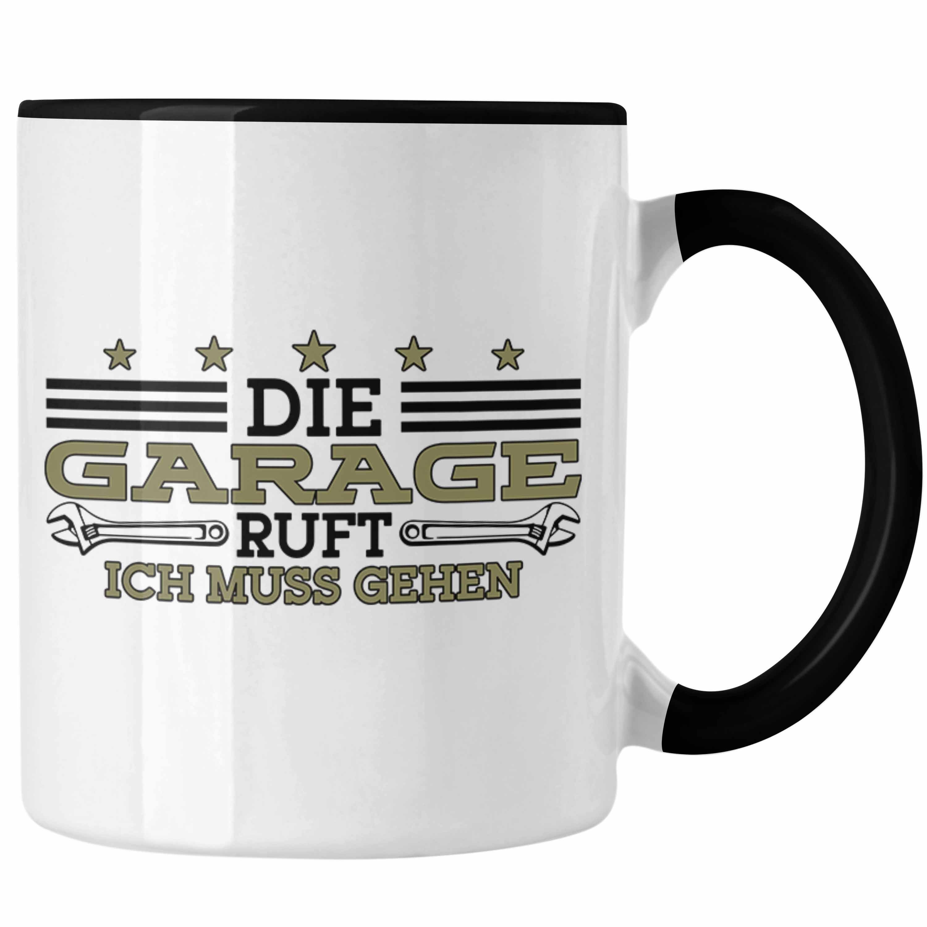 Trendation Tasse Handwerker Tasse Garage Geschenkidee Papa Opa Geschenkidee Die Garage Schwarz