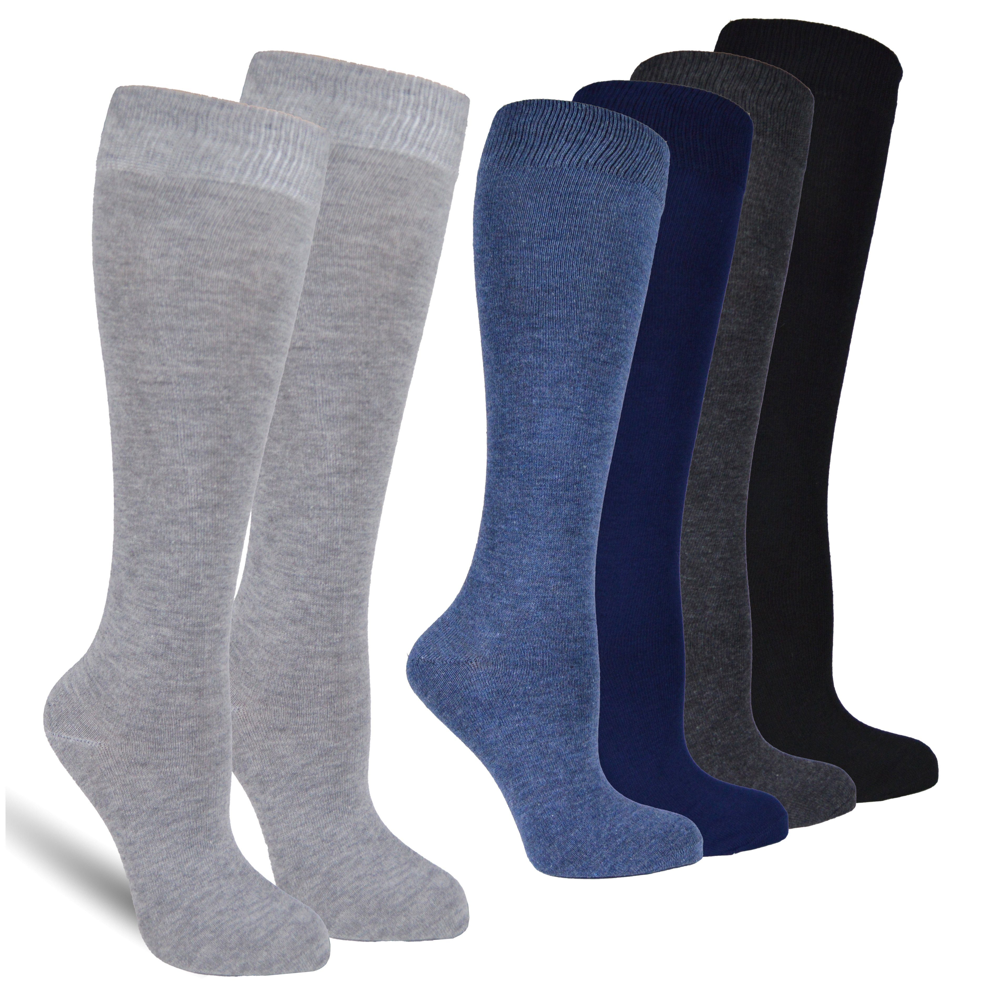 Socked Kniestrümpfe Damen Kniestrümpfe, Baumwolle (6-Paar, 4 verschiedene F günstig online kaufen