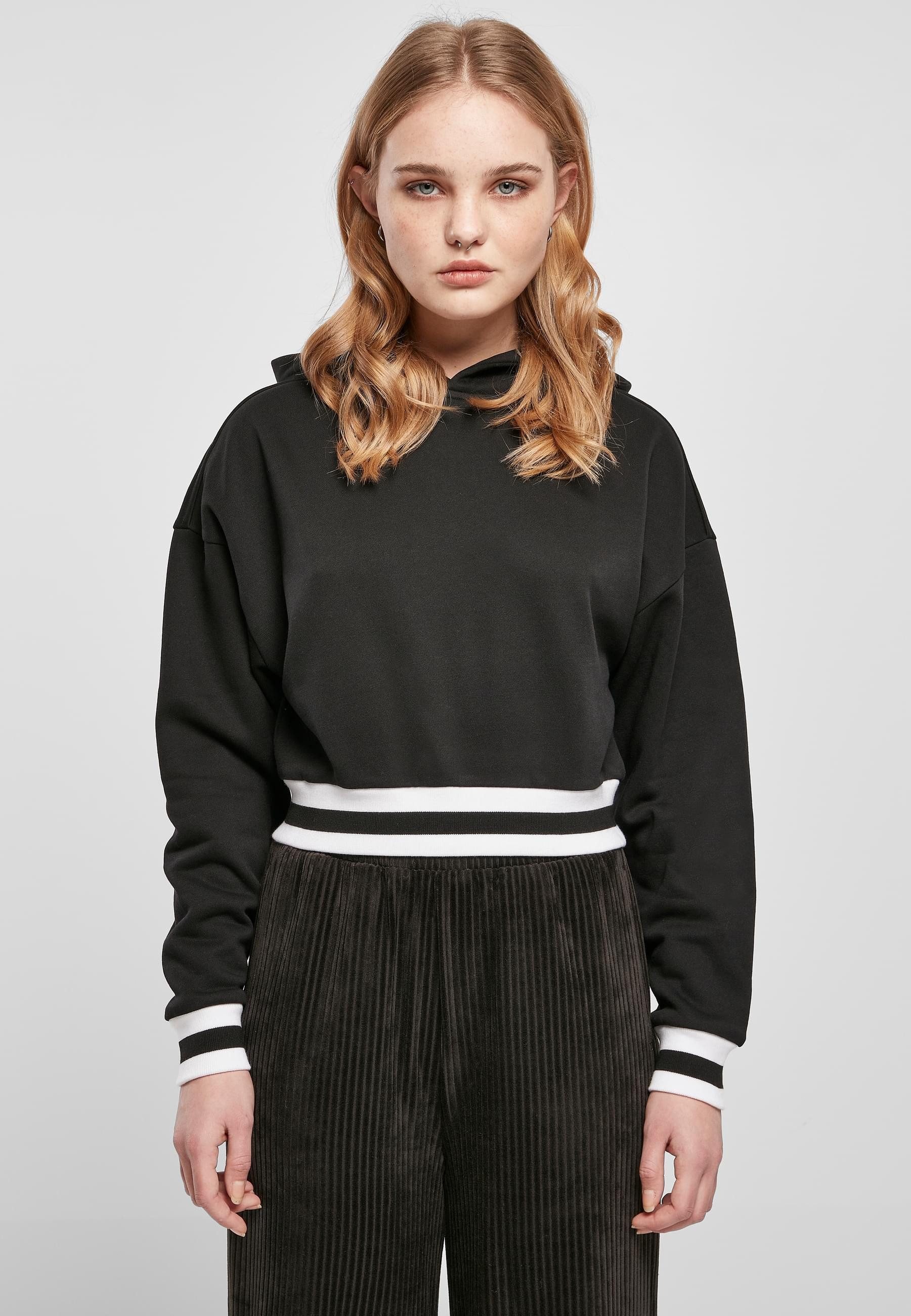 URBAN CLASSICS Kapuzenpullover Urban Classics Damen Ladies Short College Hoody (1-tlg)