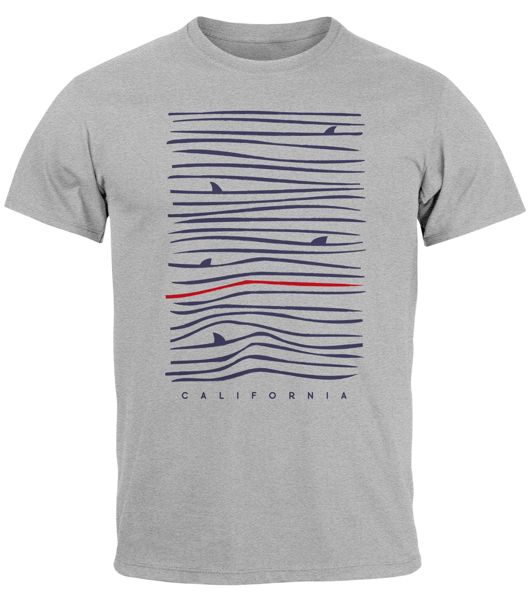 Neverless Print-Shirt Herren T-Shirt Frontprint Minimalismus günstig online kaufen