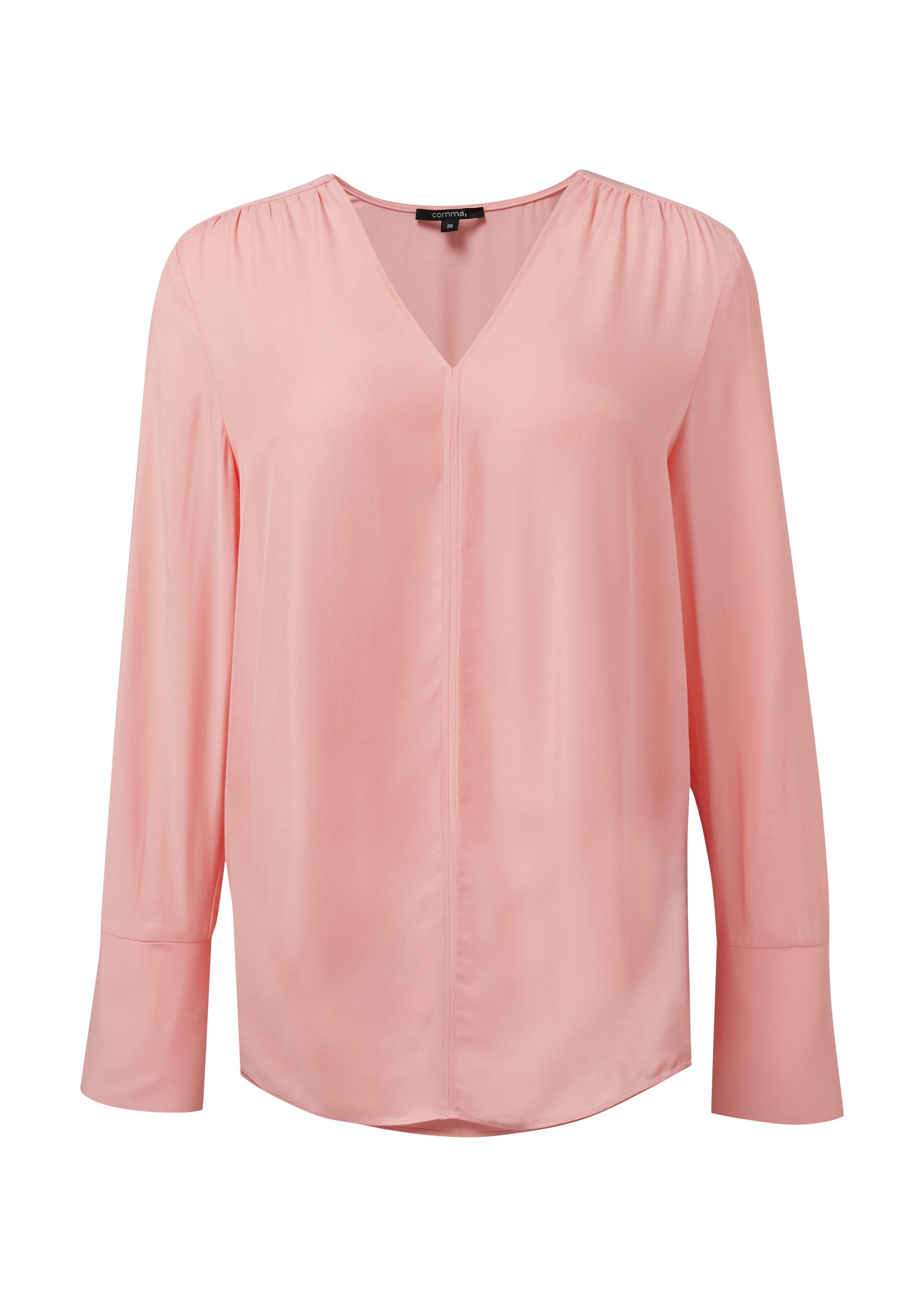 comma Langarmbluse Bluse Viskosebluse mit V-Ausschnitt günstig online kaufen