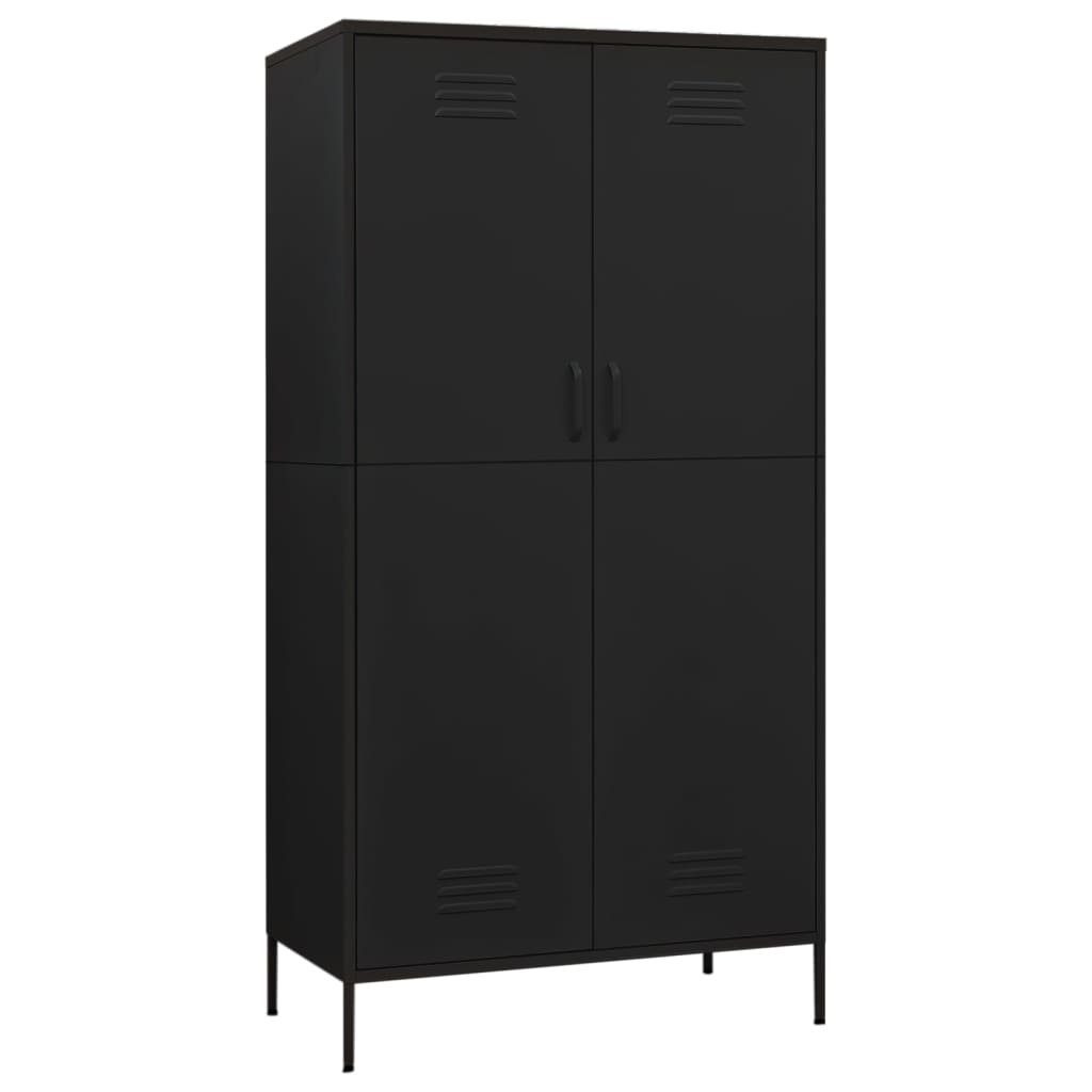 furnicato Kleiderschrank Schwarz 90x50x180 cm Stahl günstig online kaufen
