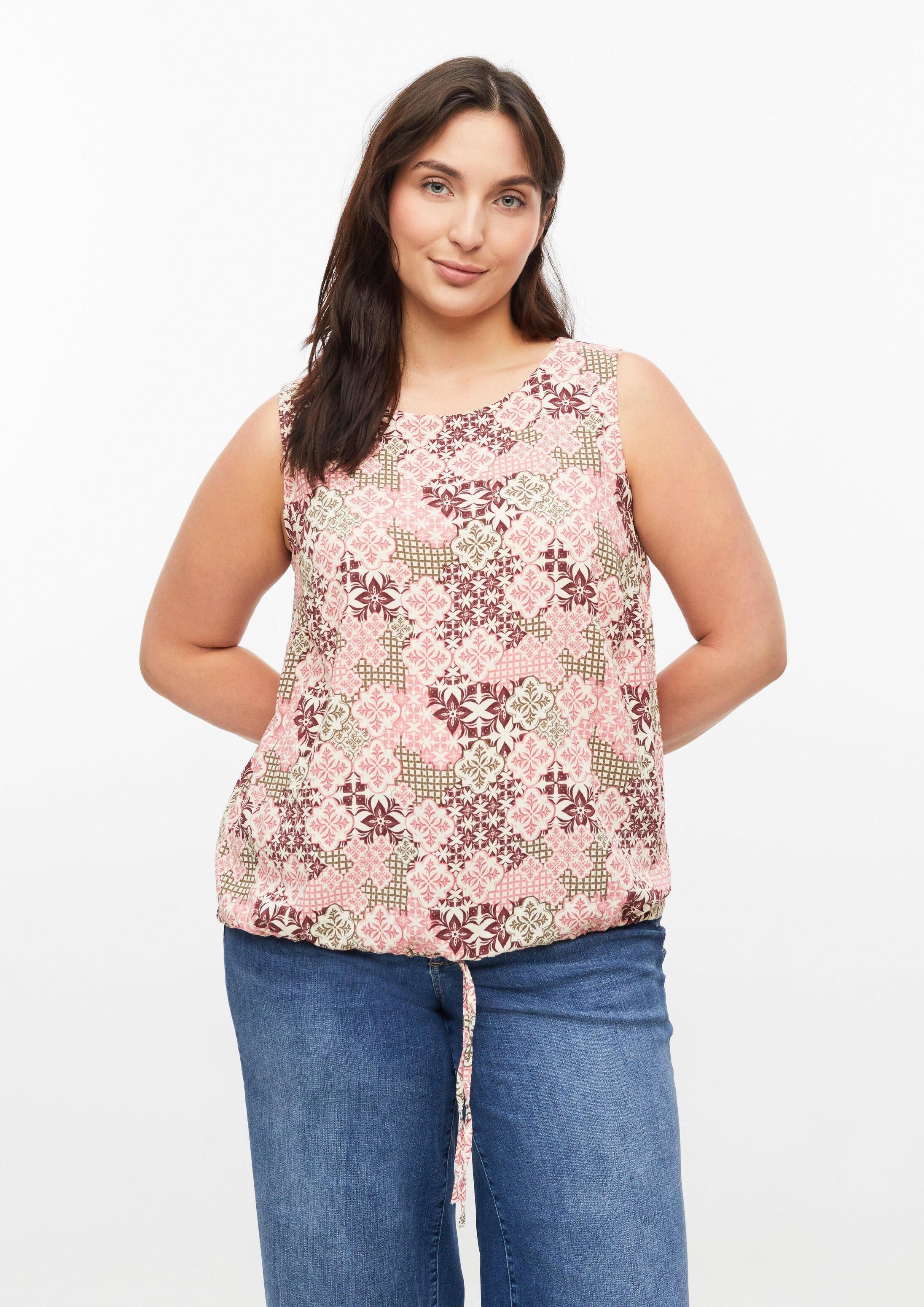 s.Oliver Blusentop Bluse Top aus Viskosemix mit regulierbarem Bund