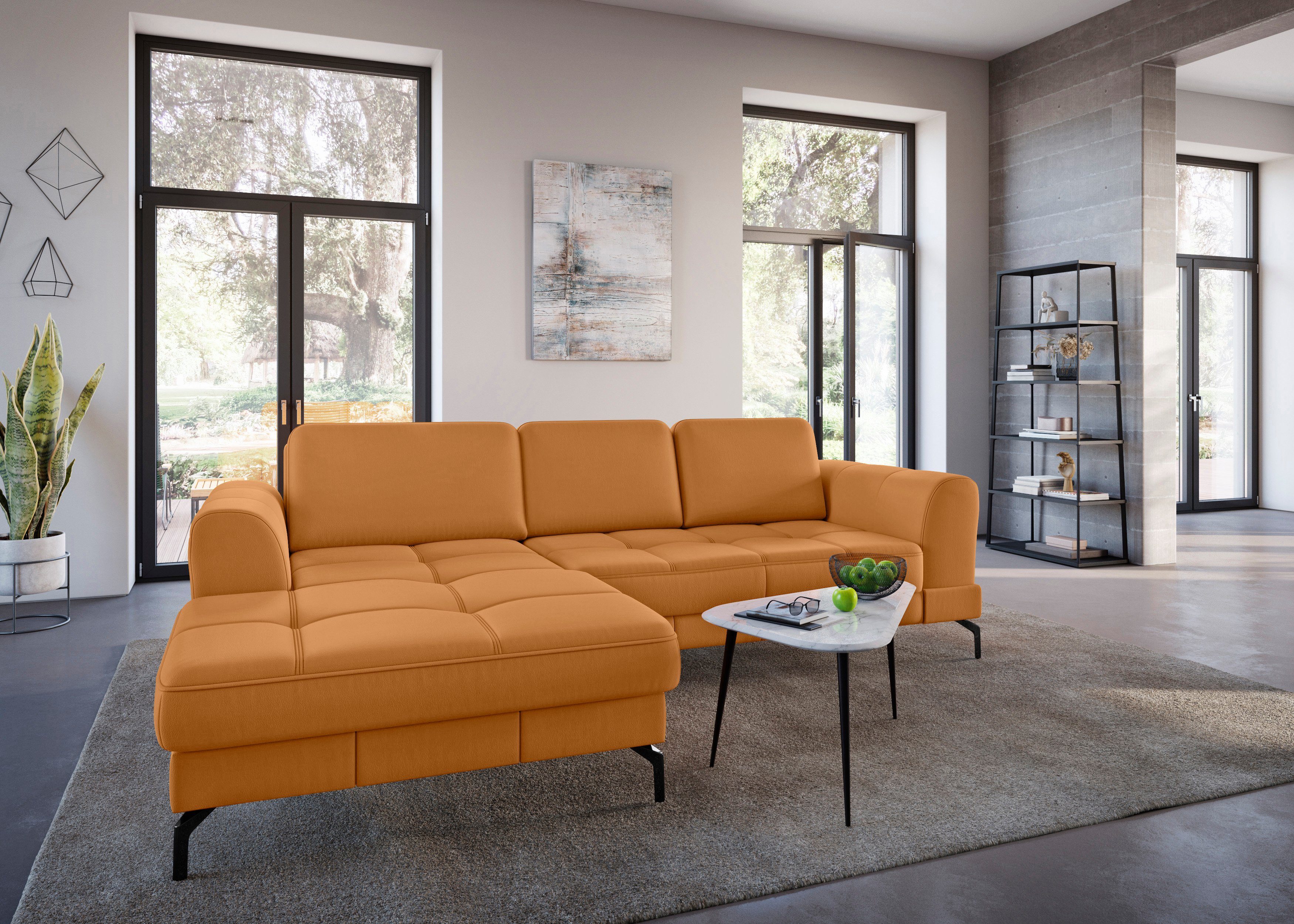 sit&more Ecksofa Bendigo L-Form, inklusive Sitztiefenverstellung, Bodenfreiheit 15 cm, 2 Fußfarben
