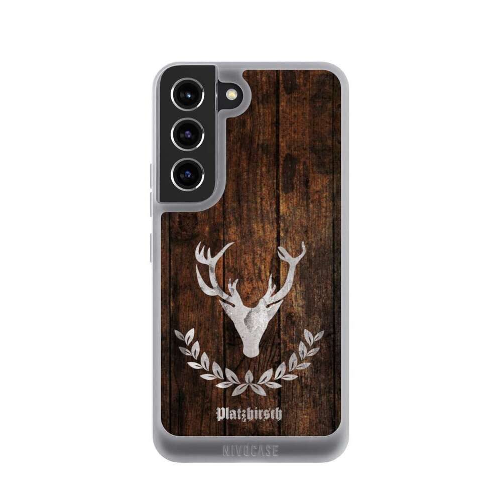 Handyhülle Hirsch Holzoptik Holz Platzhirsch
