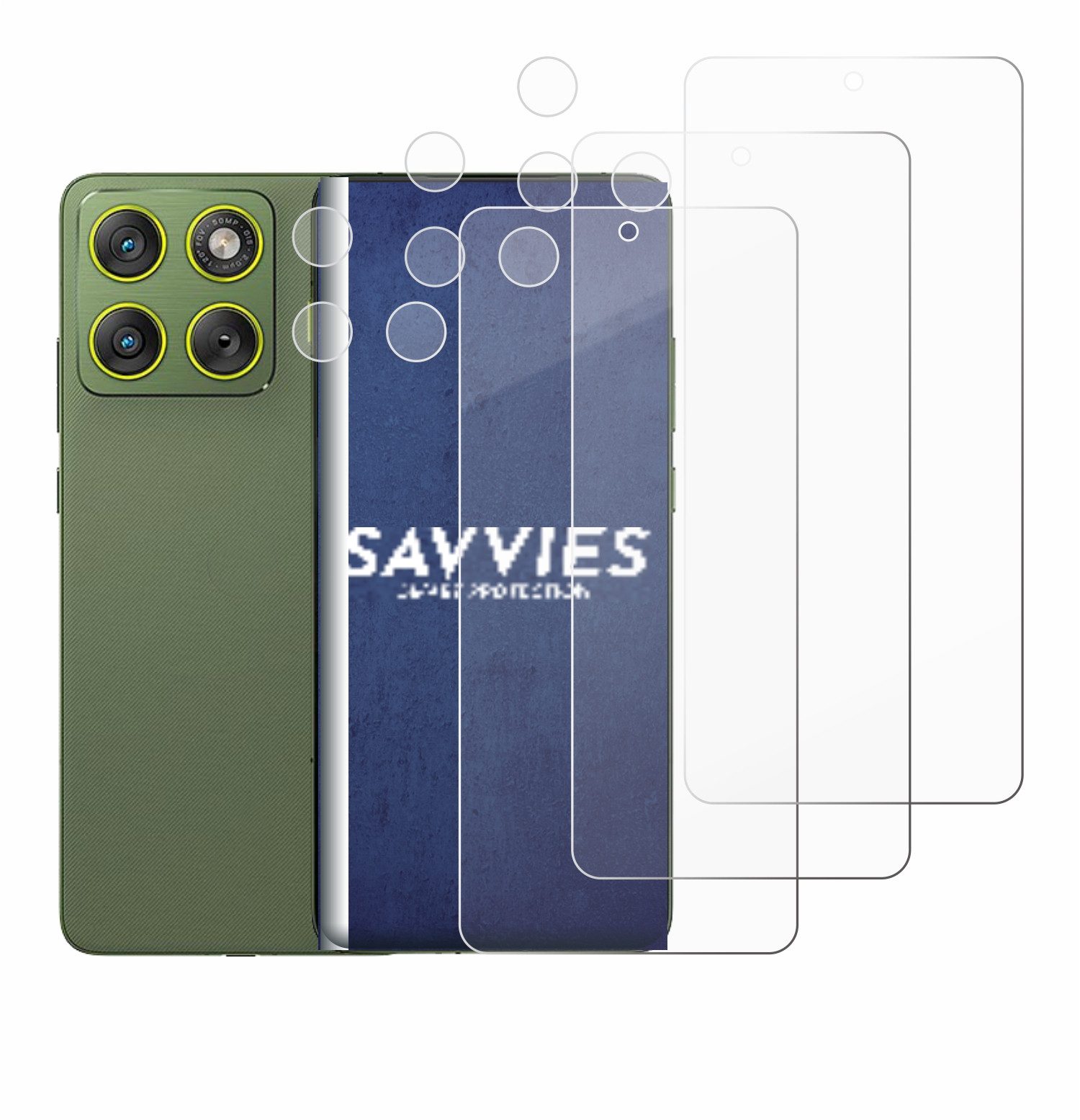 Savvies Displayschutzglas Schutzglas Panzer für Motorola Edge 70 (Display+Kamera), 3 Stück, Schutzfolie Display Schutz Glas Folie klar – Bild 2 von 5