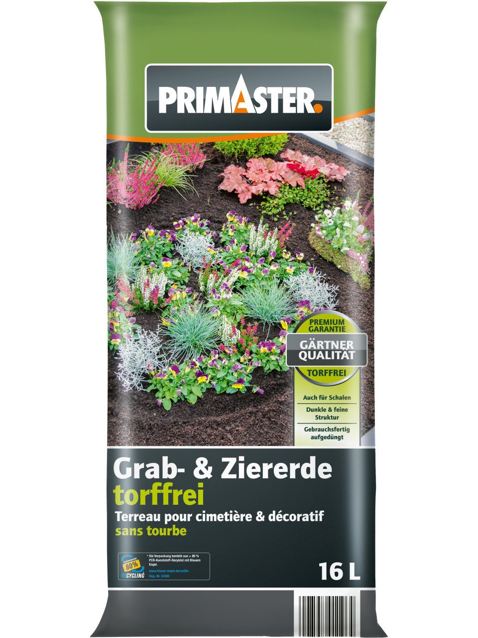 Primaster Spezialerde Primaster Zier- & Graberde torffrei 16 L, Torffrei