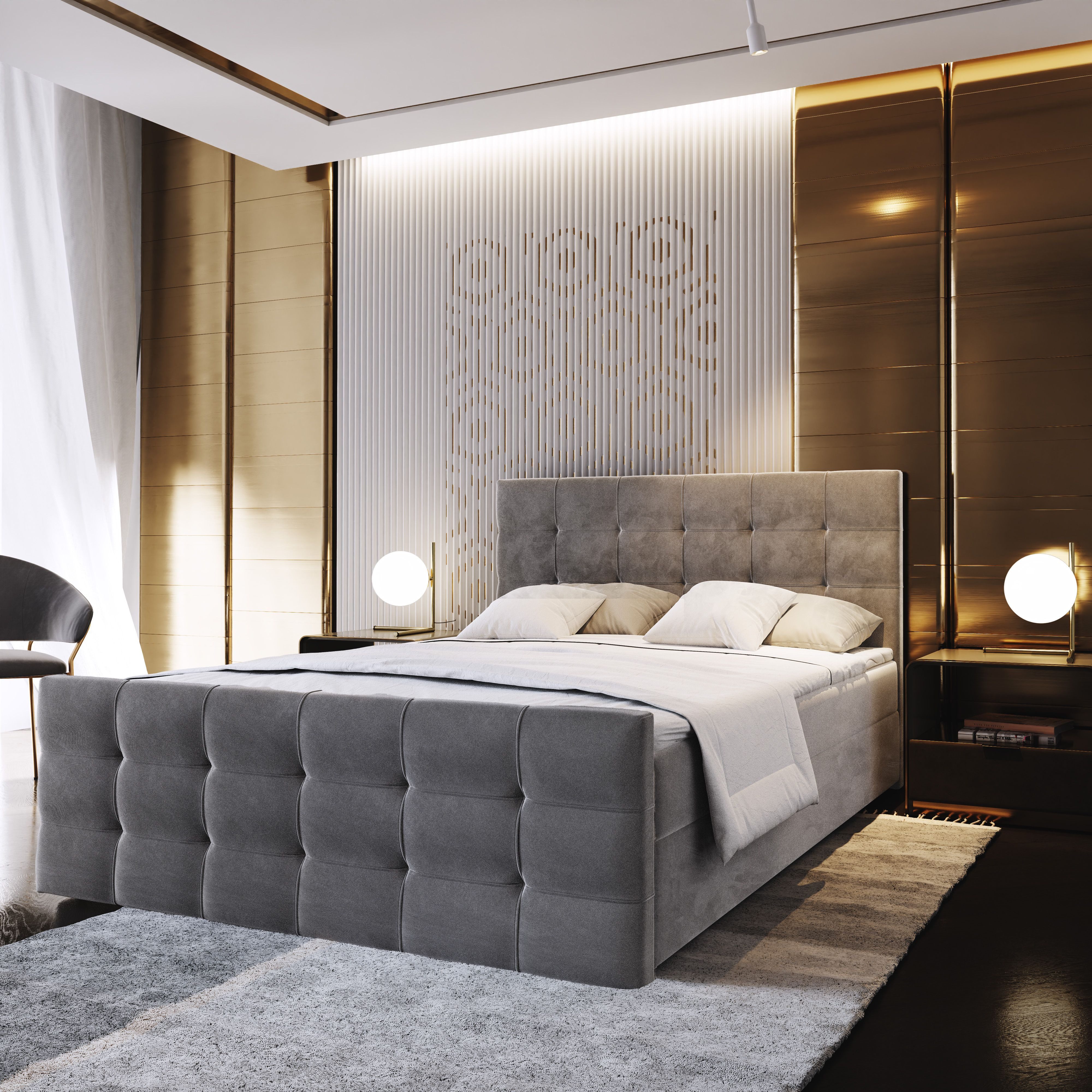 Masseno Boxbett AMON 160x200 cm mit Bonell Matratze und Topper günstig online kaufen