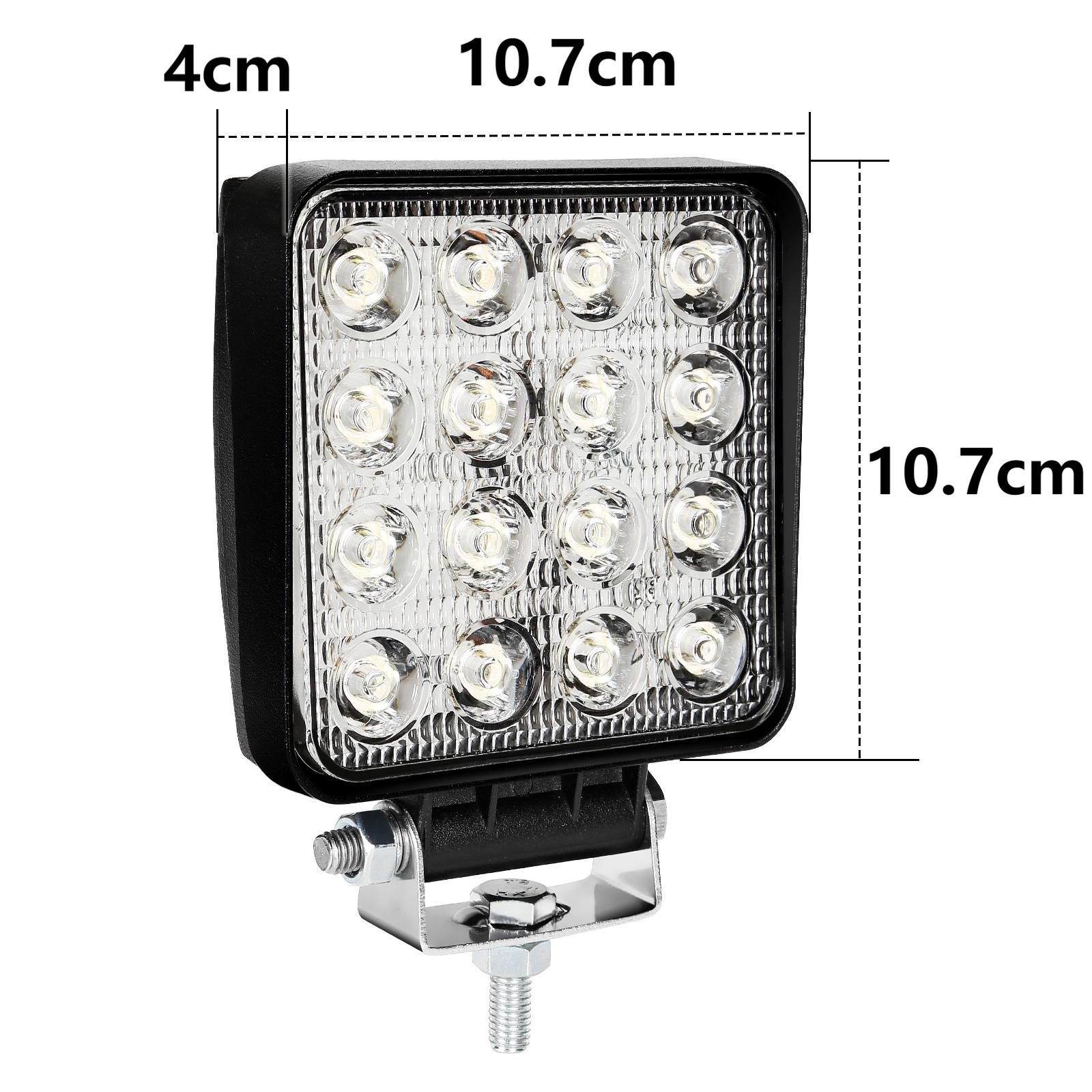 Clanmacy LED Scheinwerfer 2x-10x LED Arbeitsscheinwerfer 48W 12V 24V Scheinwerfer Flutlicht, 12V 24V LED Scheinwerfer Traktor Arbeitslicht für Offroad, SUV, ATV