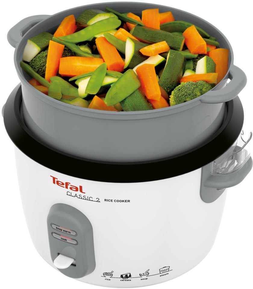 Tefal Reiskocher RK1011, 600 W, 10 Tassen Kapazität (5 L), automatische Warmhaltefunktion, Dampfkorb