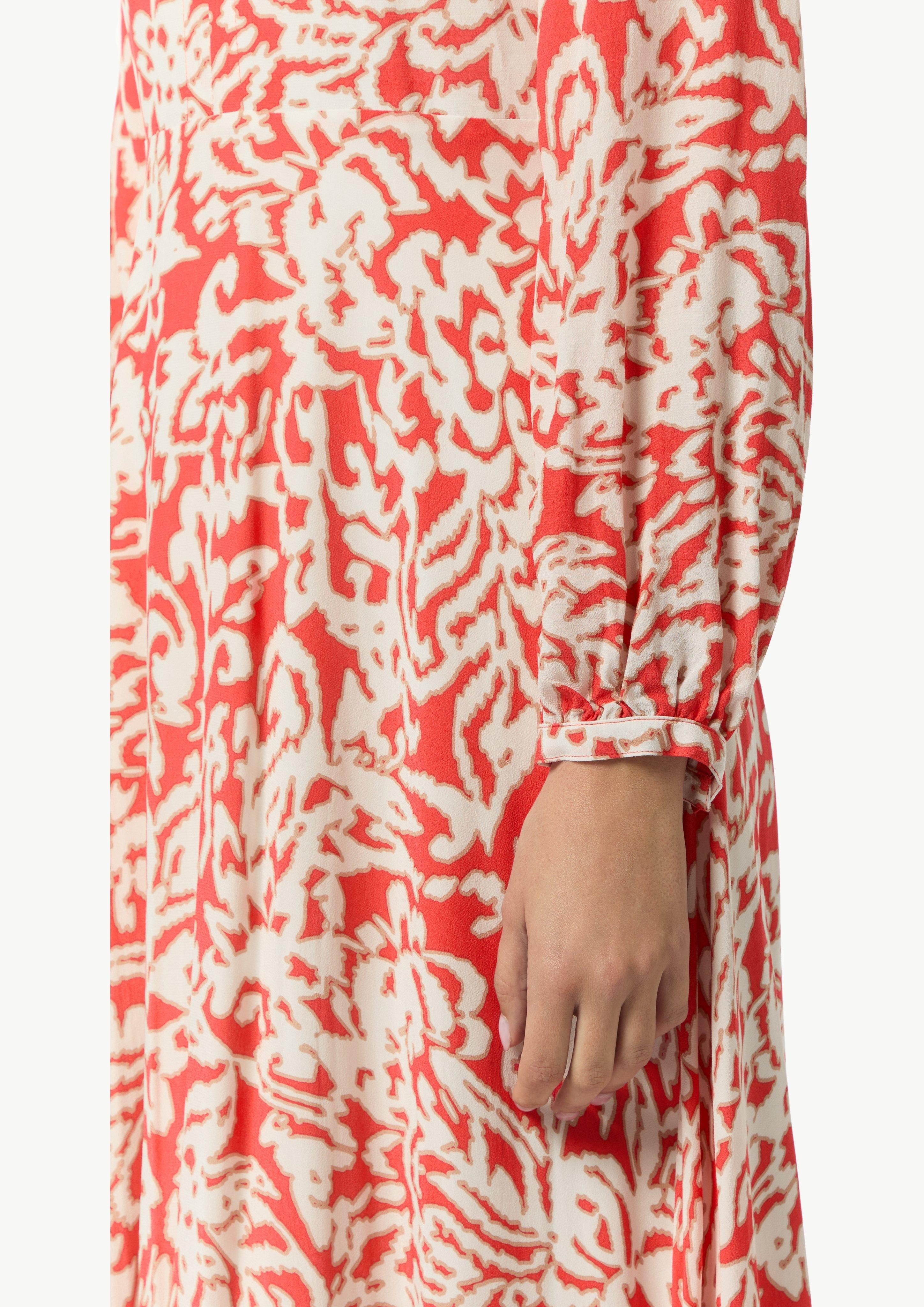Comma Maxikleid Midikleid mit Crêpestruktur Blende günstig online kaufen