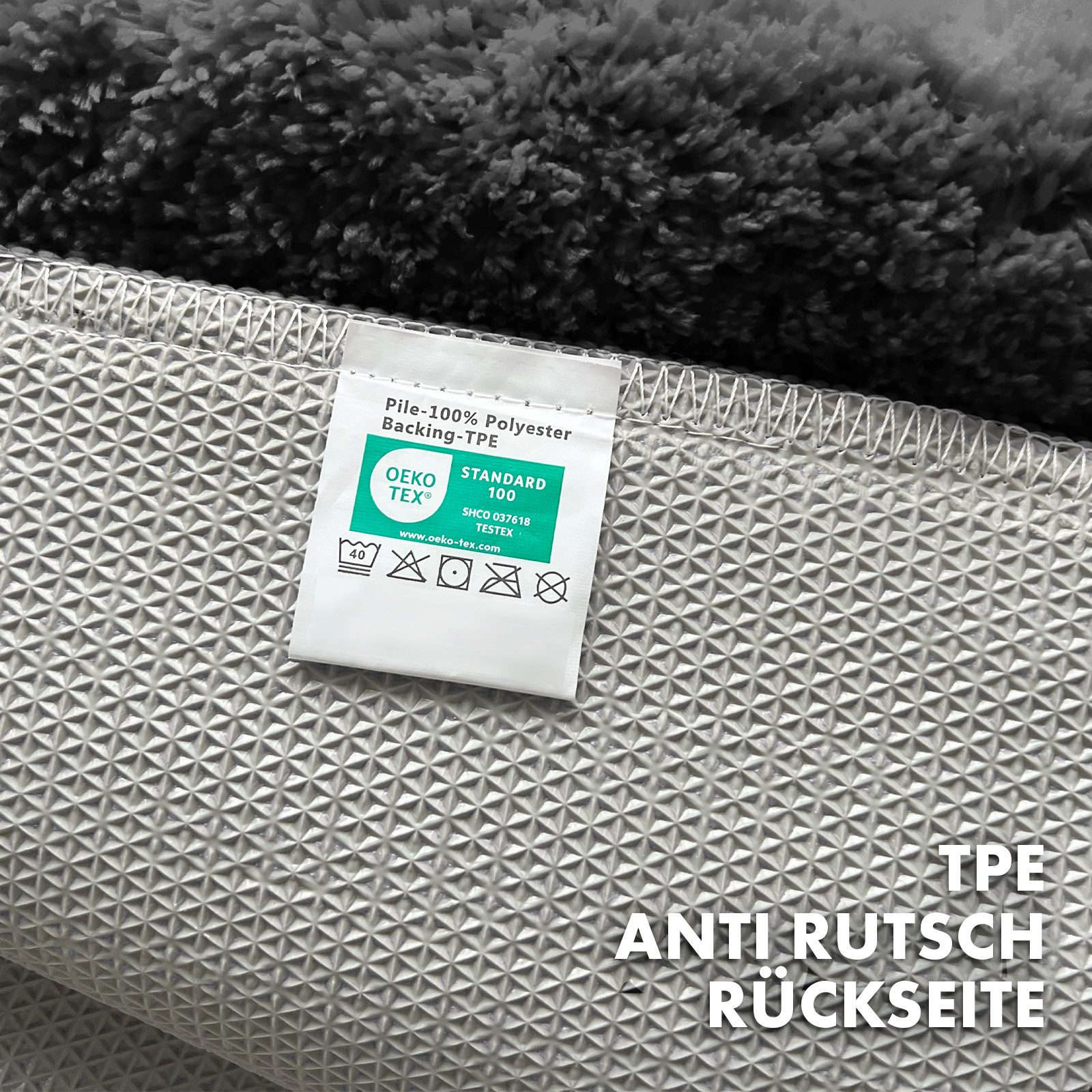 Floordirekt Badematte Maris – Flauschiger Badteppich, Blattstruktur, rutschfest & waschbar, rutschhemmend beschichtet, schnell trocknend, fußbodenheizungsgeeign – Bild 5 von 5