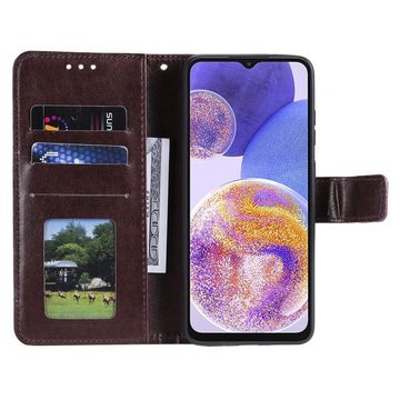 CoverKingz Handyhülle Hülle für Samsung Galaxy A23 Handyhülle Flip Case Cover Etui Mandala 16,72 cm (6,6 Zoll), Klapphülle Schutzhülle mit Kartenfach Schutztasche Motiv Mandala