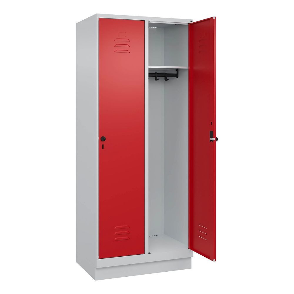 C+P Garderobenschrank Garderobenschrank Classic Plus, Abteilbreite 40 cm, mit Sockel Sockel verzinkt, erhöhter Korrosionsschutz