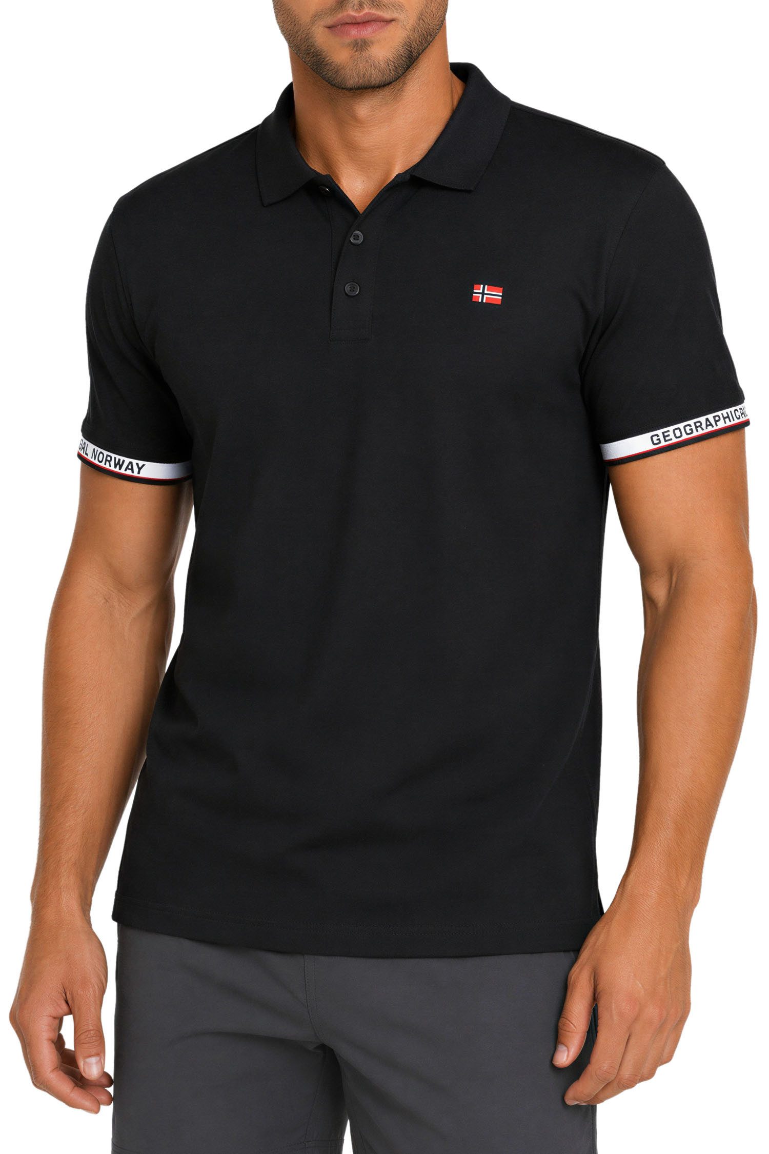 Geographical Norway Poloshirt Herren Regular Fit Polohemd bakoliar men Bedruckte Ärmelabschlüsse mit Markenprint