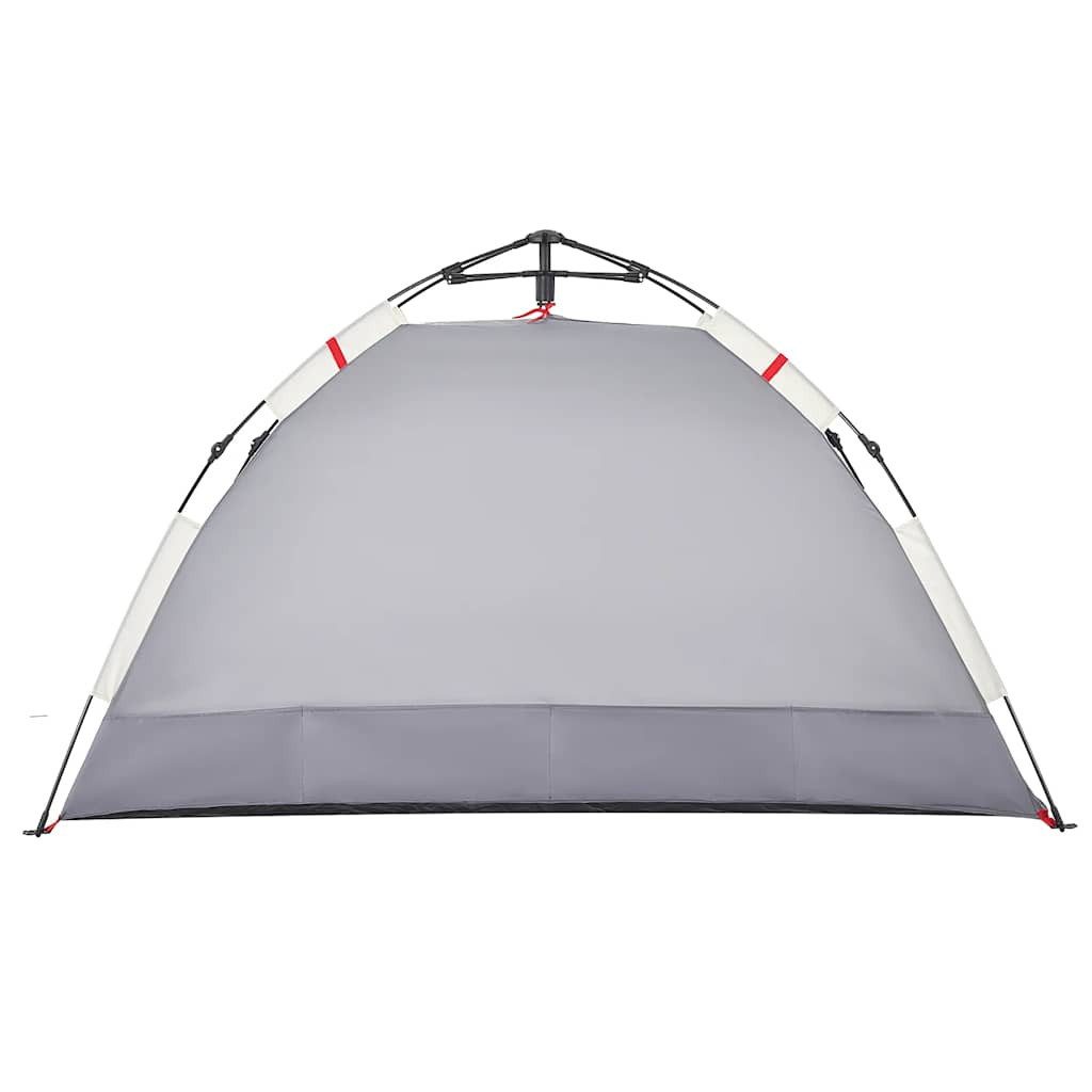 furnicato Strandmuschel Strandzelt Quick-Release 195x101x115 cm Grau, Sonnenschutz-Zelt mit Quick-Release-System und inkl. Tragetasche