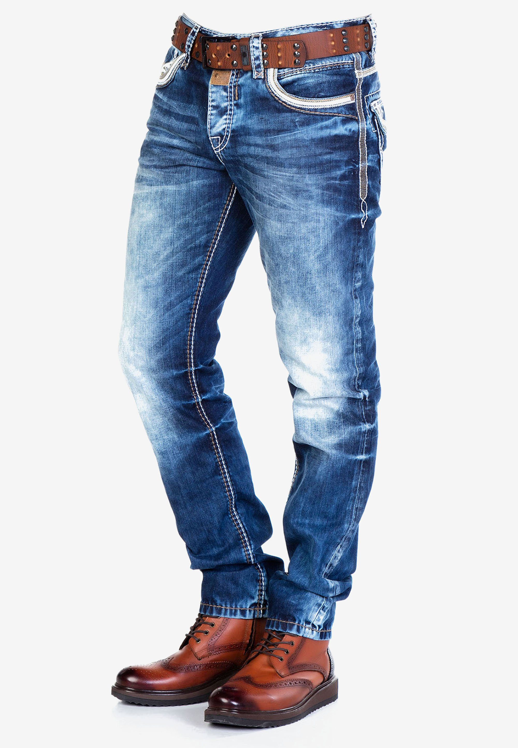 Jeans rockigen in Baxx mit & Cipo Straight Waschungen Fit Bequeme