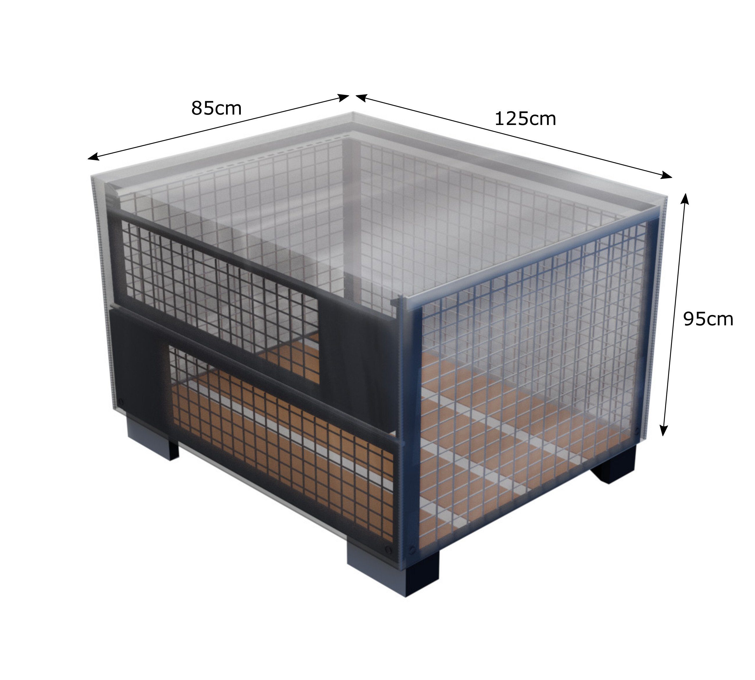 Grasekamp Gartenmöbel-Schutzhülle Abdeckung Gitterbox 125x85x95cm günstig online kaufen