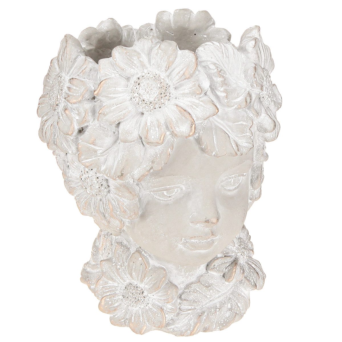 Florists Products Übertopf Büste Steinguss Frau Übertopf Antik Deko Vase H21,5cm