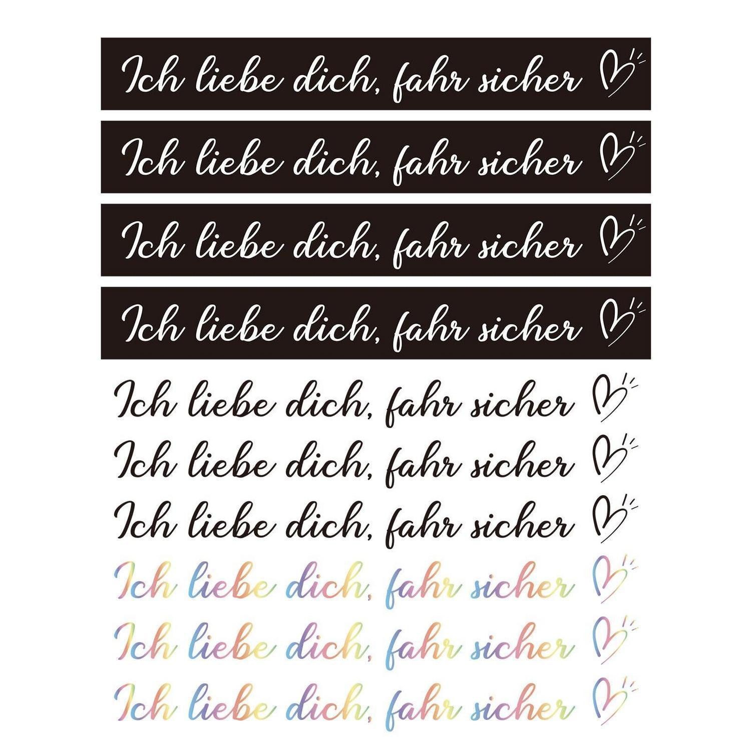 LuxusKollektion Aufkleber Spiegelaufkleber Vinyl Geschenk Fahrer Ich Liebe Dich 10 Stück