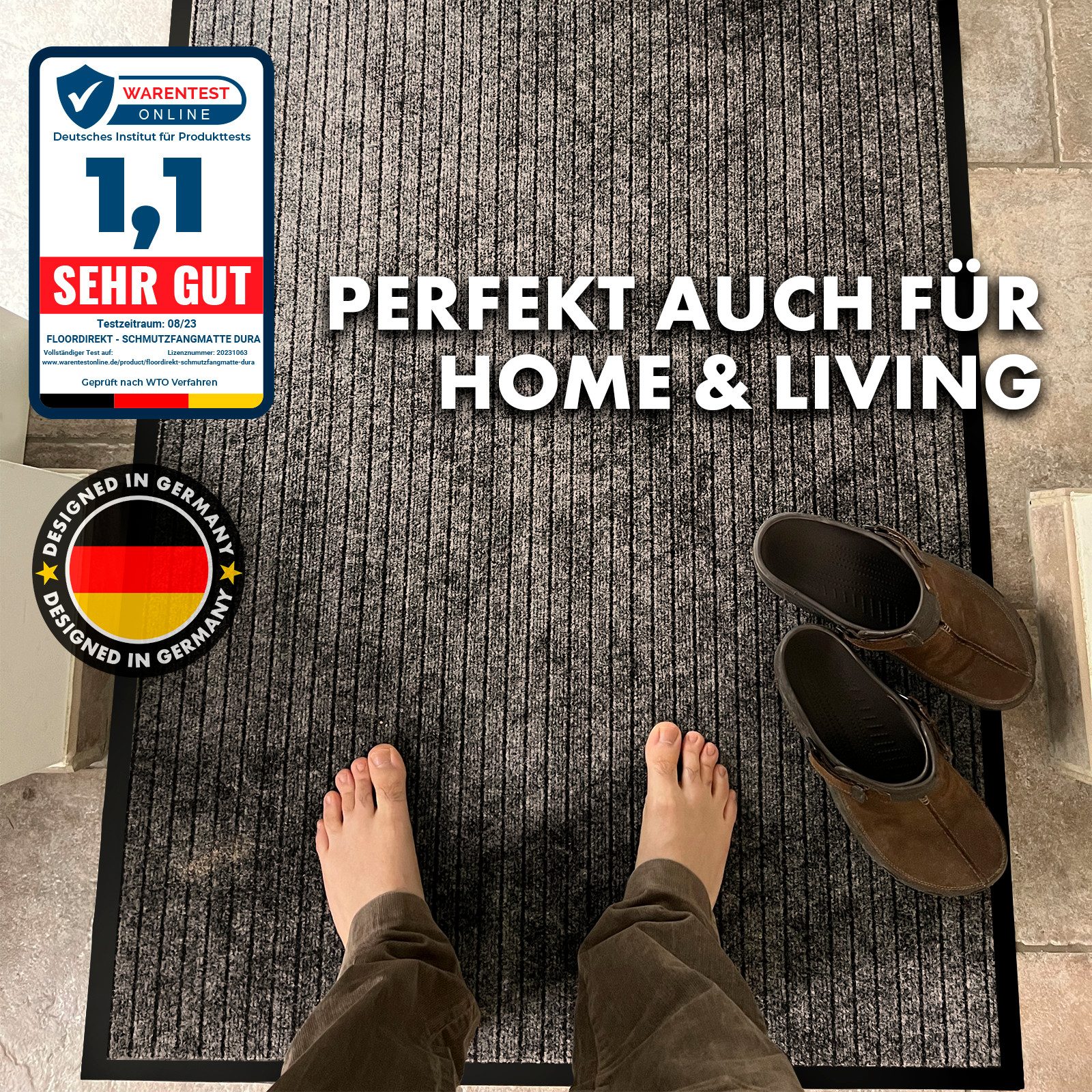 Kubus Fußmatte Torino, Robust und Pflegeleicht, In vielen Farben & Größen