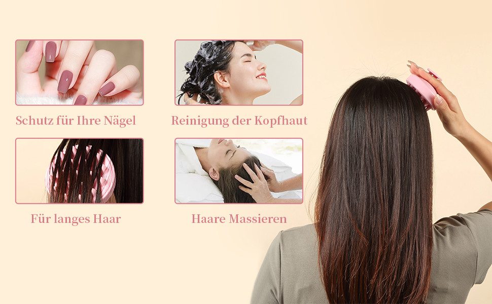 Good Nite Haarbürste Massagebürste Kopfhautpflege Shampoobürste Haarbürste rosa, 1-tlg.