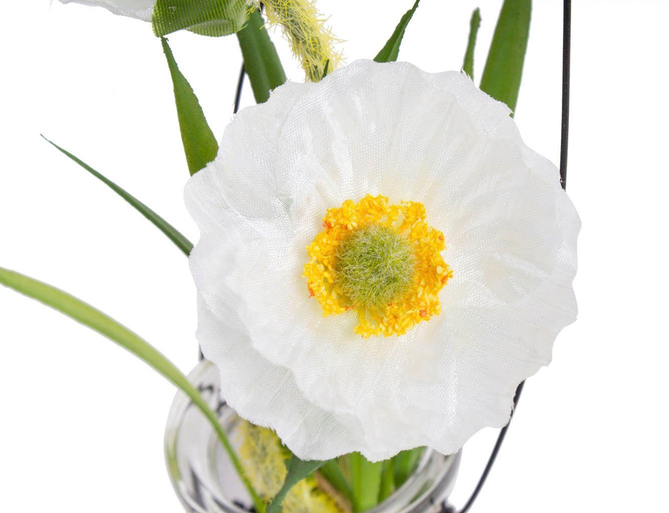 Glas Kunstblume im Mohn, Botanic-Haus, Höhe cm 19 Mohnblume