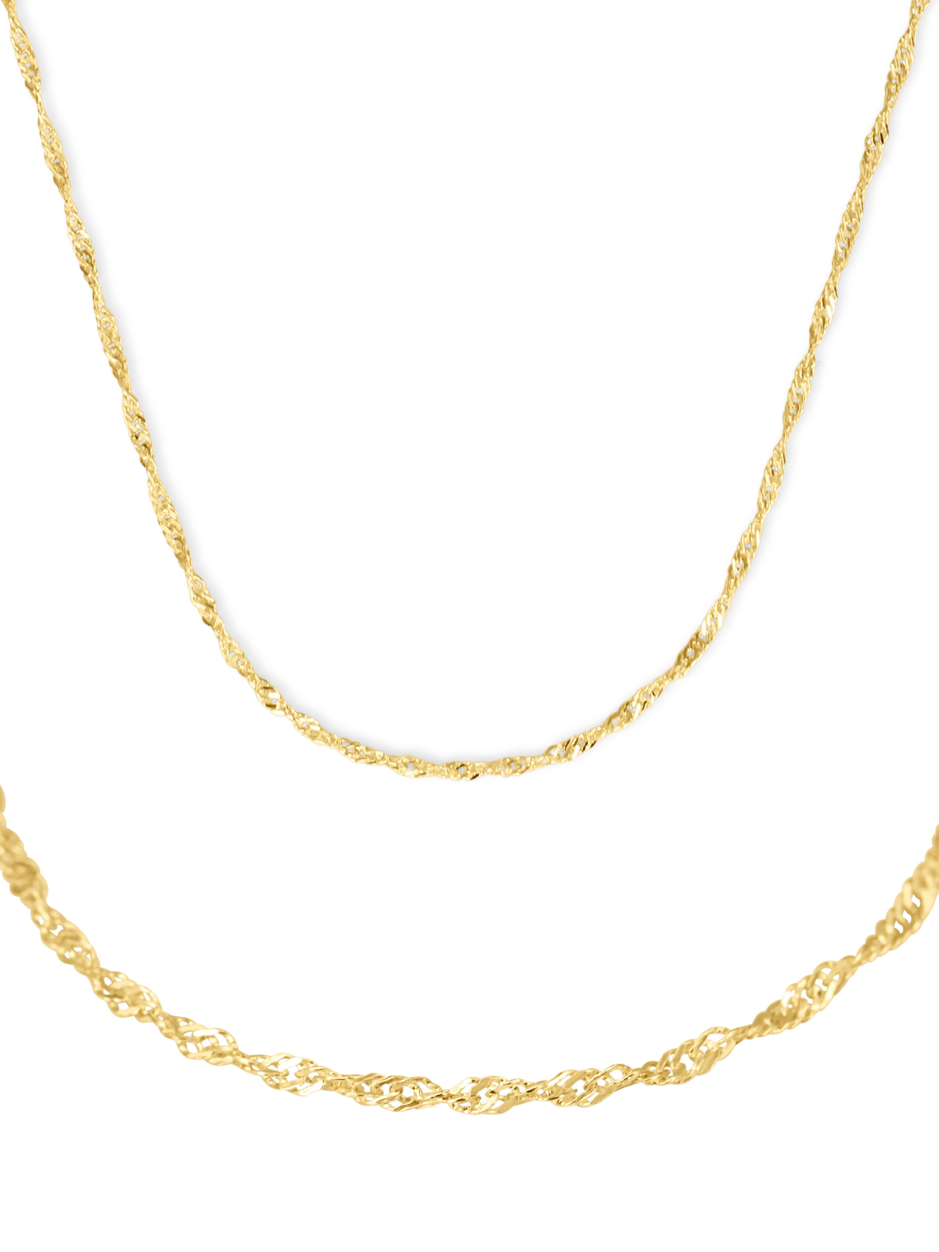 Goldkette Elegante 14K 585er Twist Goldkette, 45cm