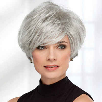 AUKUU Kostüm-Perücke Kurze Kurze Haare Silbergrau Damen Perücke Kopfbedeckung, Chemiefaser Perücke kurzes glattes Haar