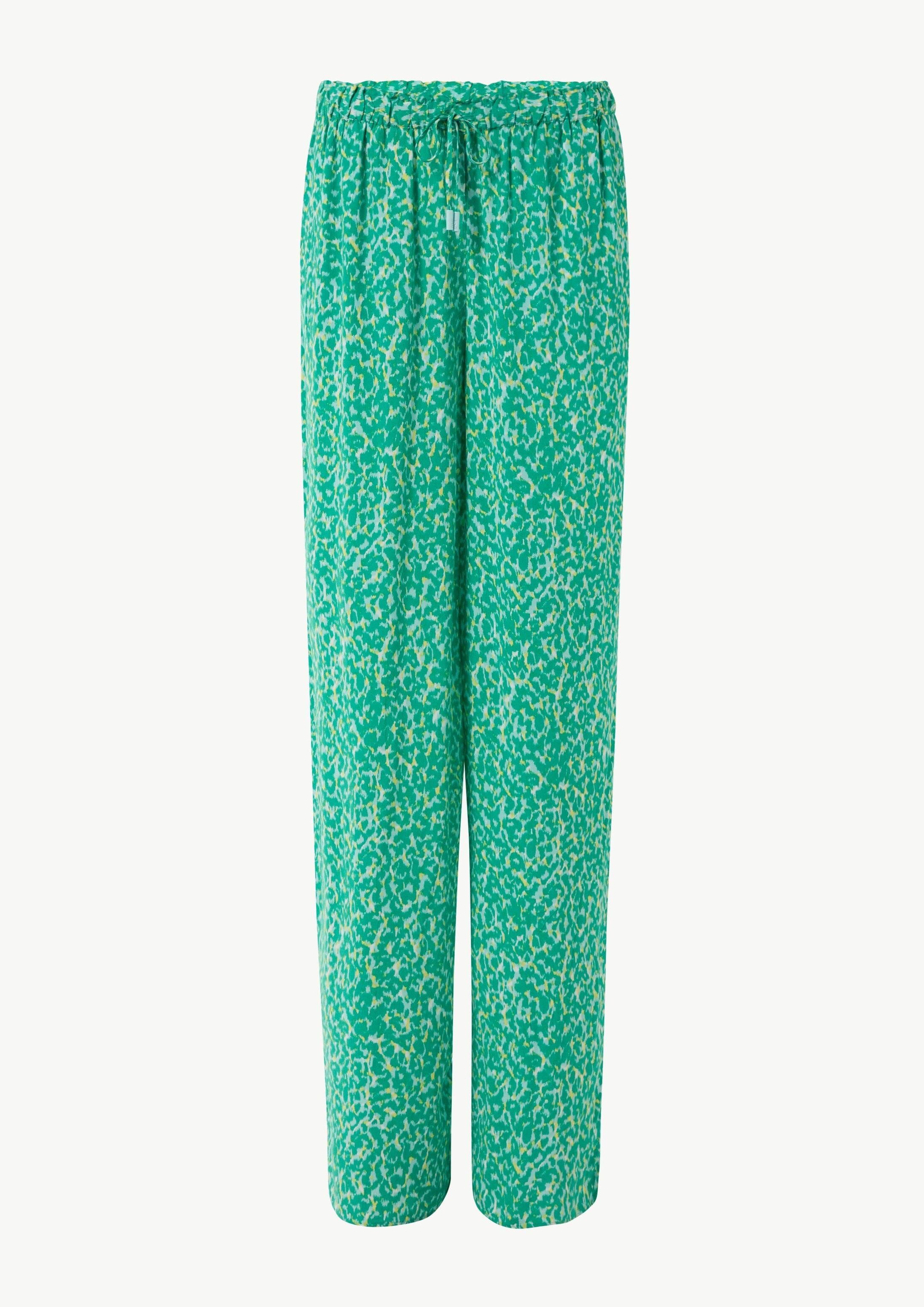 comma Chinos Hose Leichte Stoffhose mit All-over-Print und Elastikbund