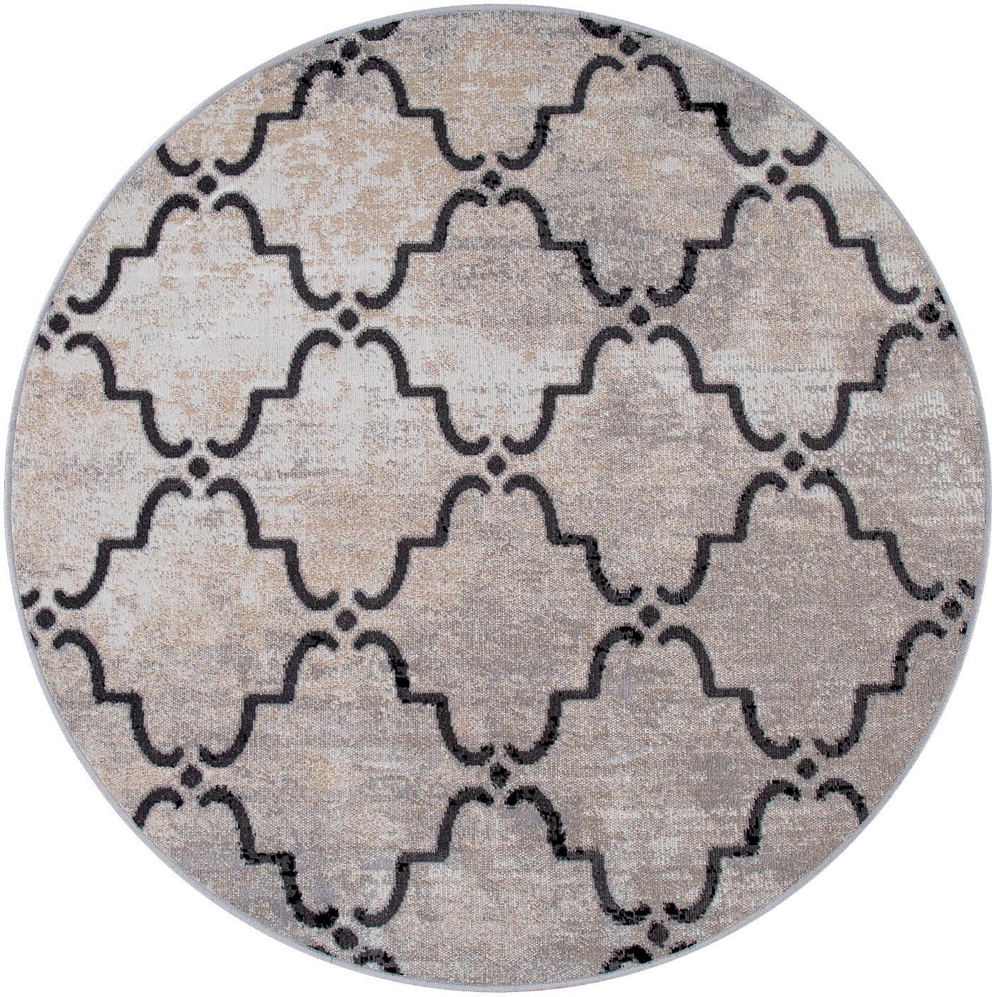 Paco Home Teppich "Artigo 411" rund 4 mm Höhe Kurzflor, Vintage Design, In- günstig online kaufen