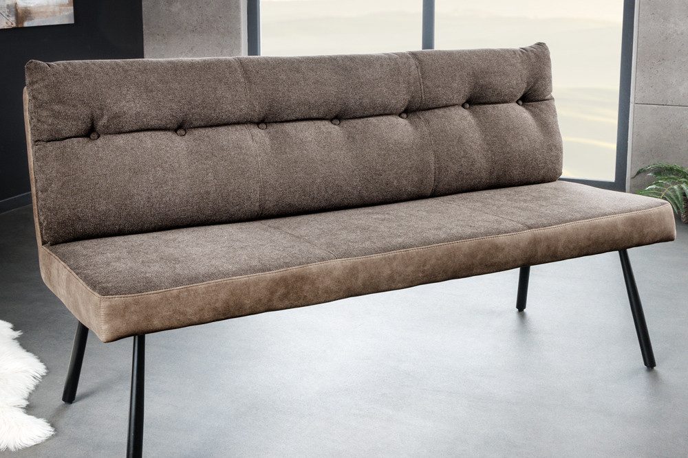 riess-ambiente Sitzbank BIG GEORGE 160cm taupe - Microfaser, Flachgewebe, Metall-Beine (Einzelartikel, 1-St), mit Taschenfederkern & Rückenlehne – ideal für Ess – Bild 2 von 5