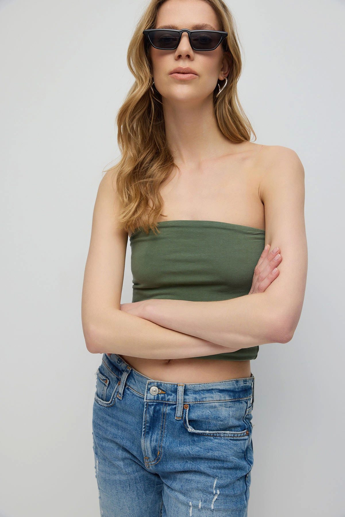 Crop-Top Trägerloses Crop-Top