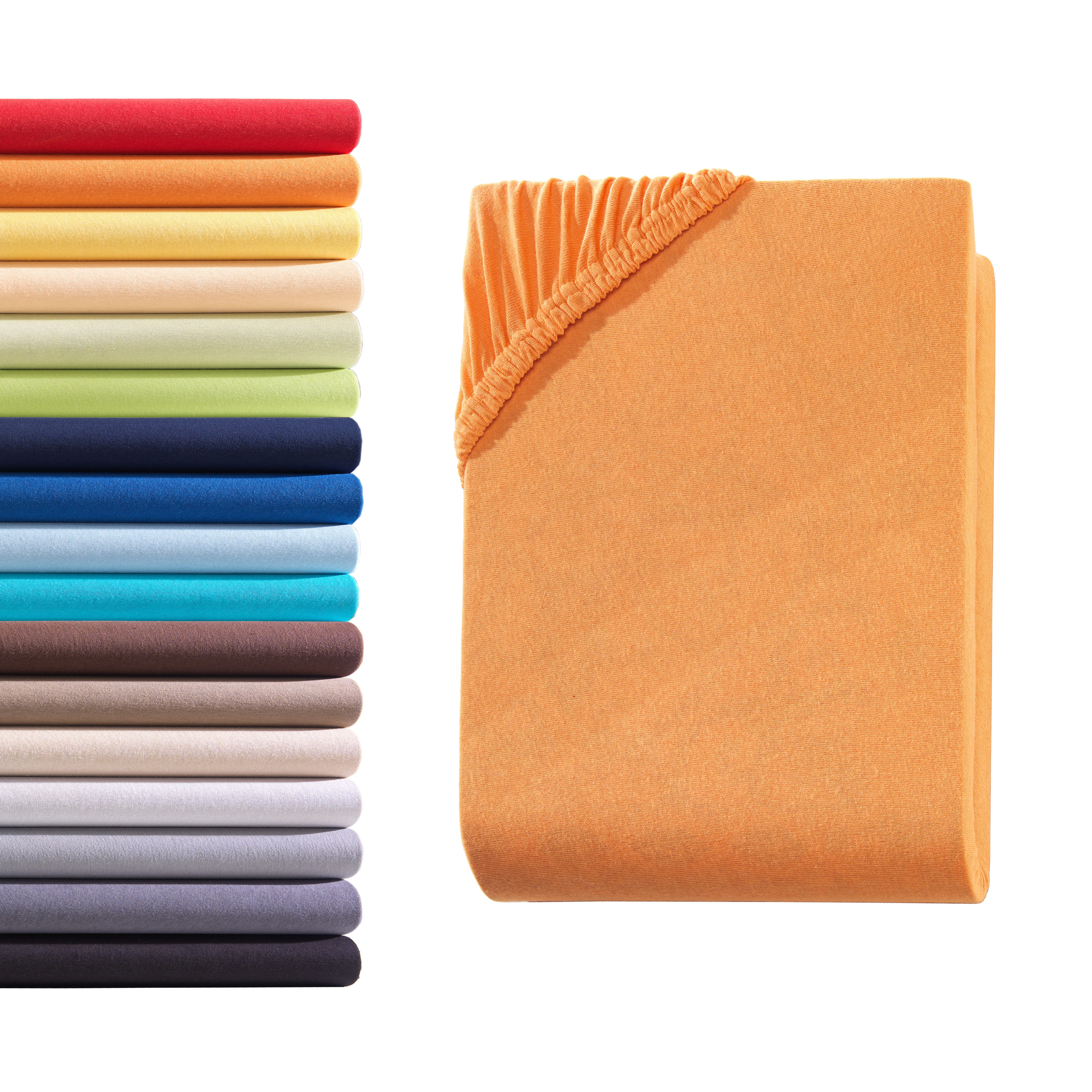 Hometex Premium Textiles Натяжні простирадла Jersey Натяжні простирадла 100% Baumwolle, Jersey, Gummizug: Rundumgummizug, Premium-Jersey Matratzenhöhe bis 23 cm