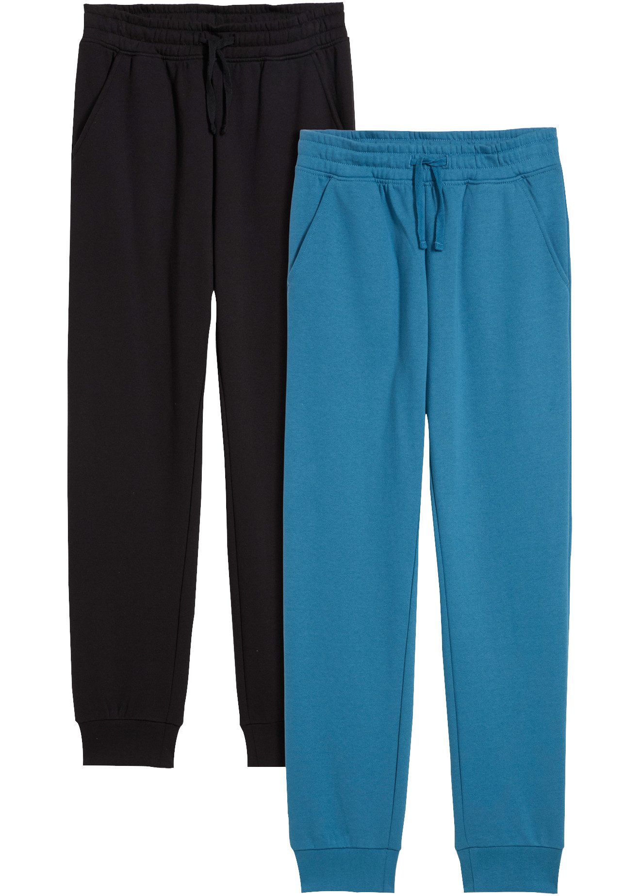 bonprix Jogginghose (Packung) für Kinder, im Doppelpack, aus Baumwolle und Polyester, Regular Fit
