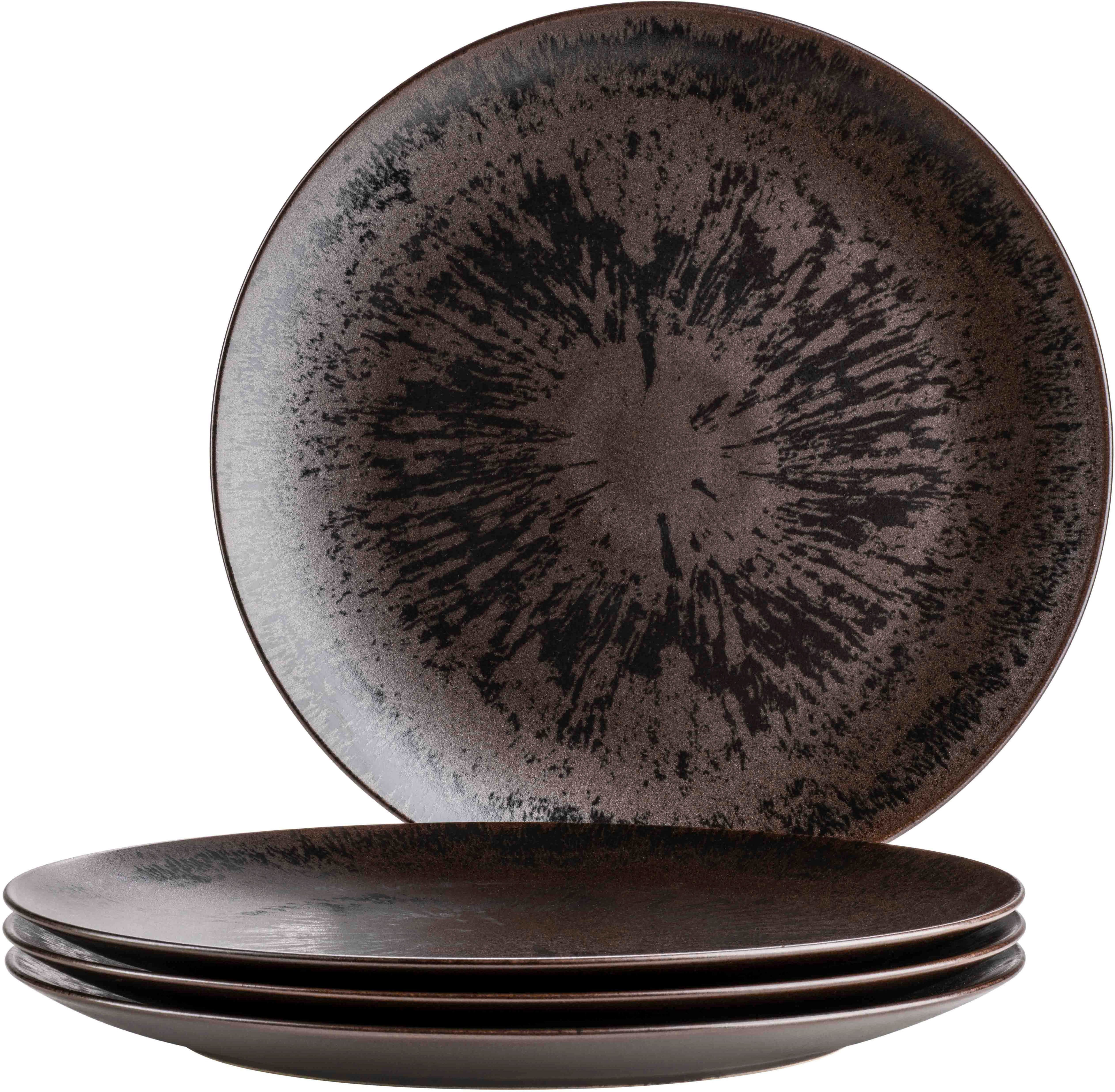 MÄSER Platzteller Platzteller-Set Metallic Bronze, aus Keramik, Set, 4-tlg.